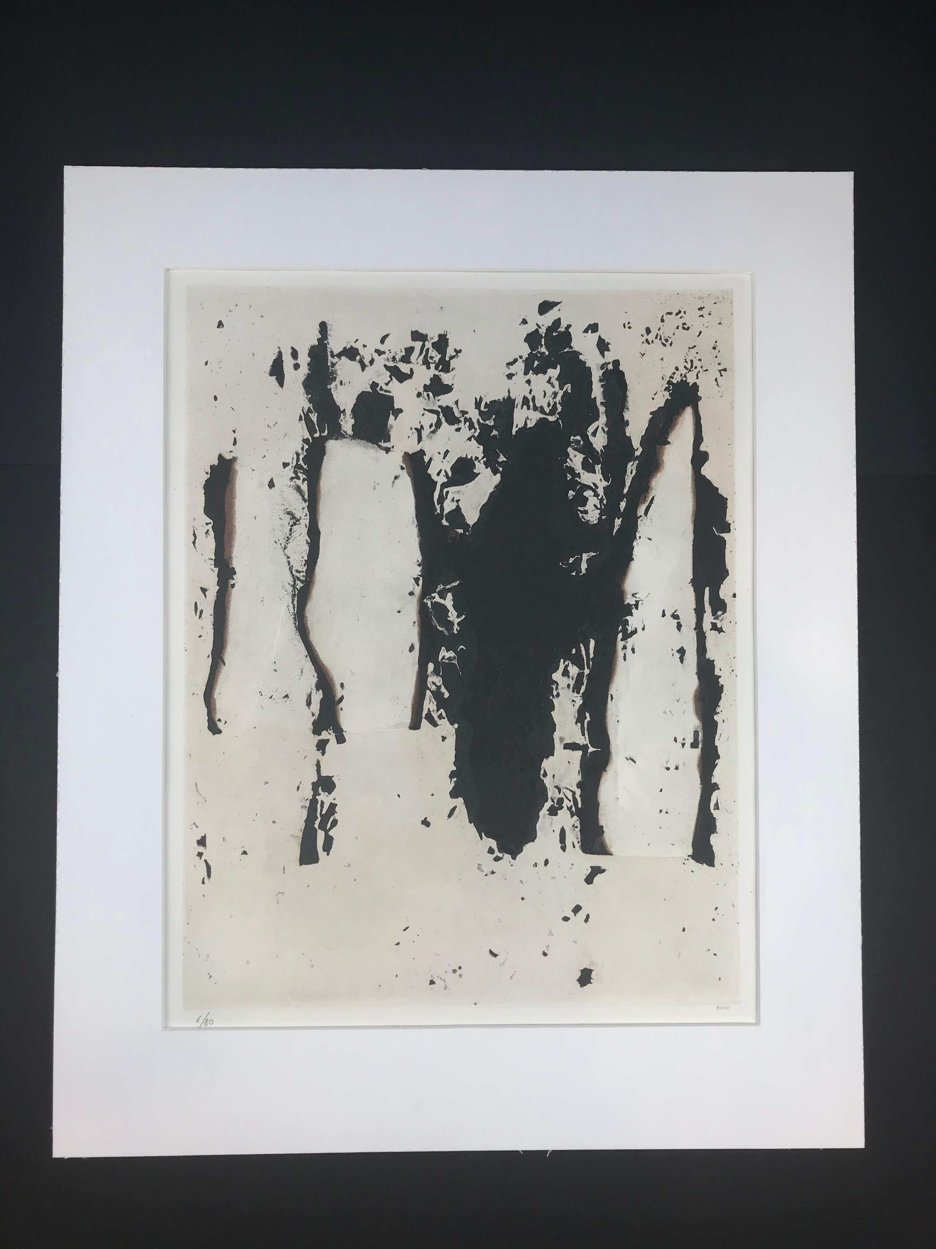 Alberto Burri - COMBUSTIONI - hand-signed etching and aquatint 6/80 1965 2RC 8