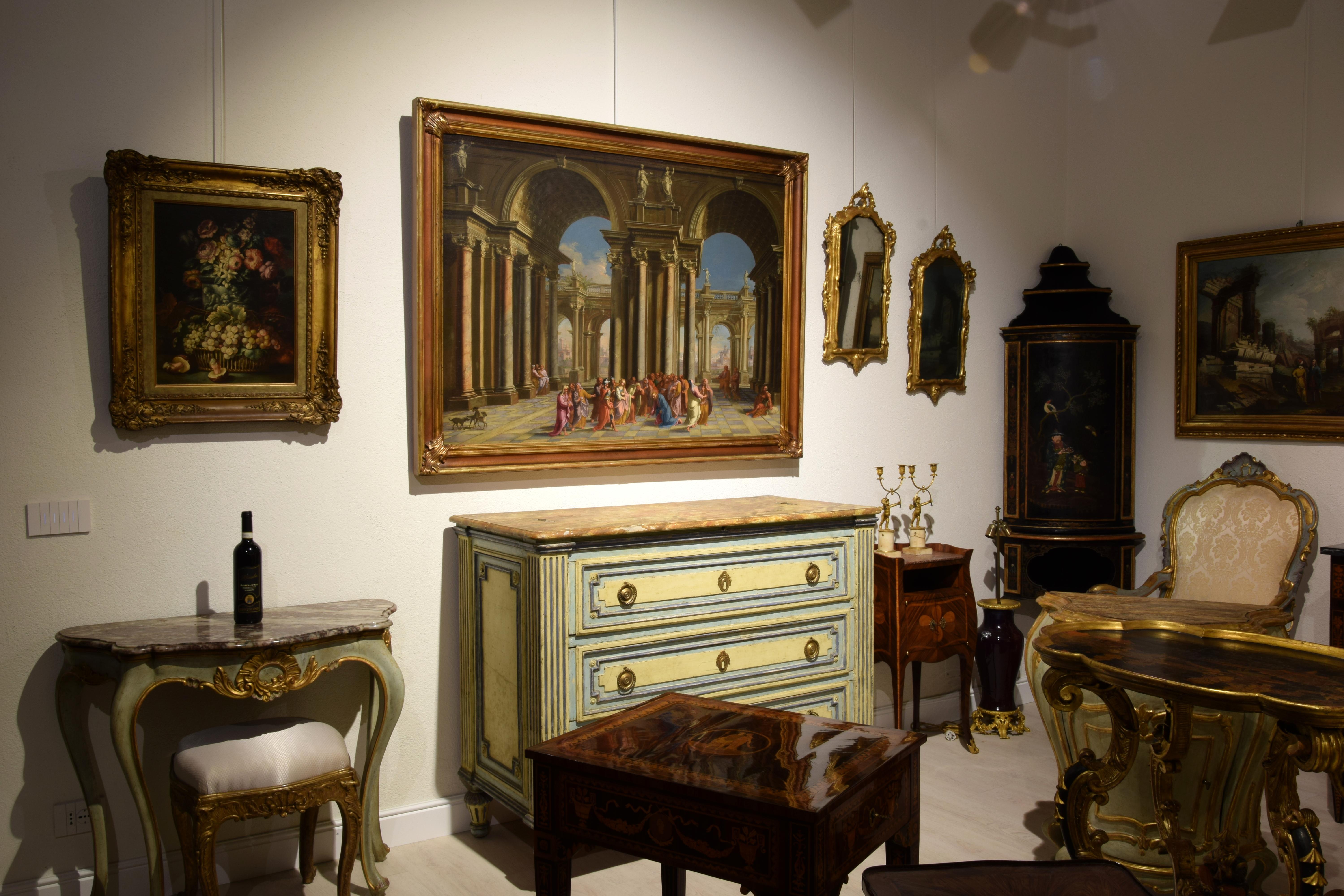 Tela Alberto Carlieri, Capriccio con Cristo e l'adultera, Olio su tela in vendita