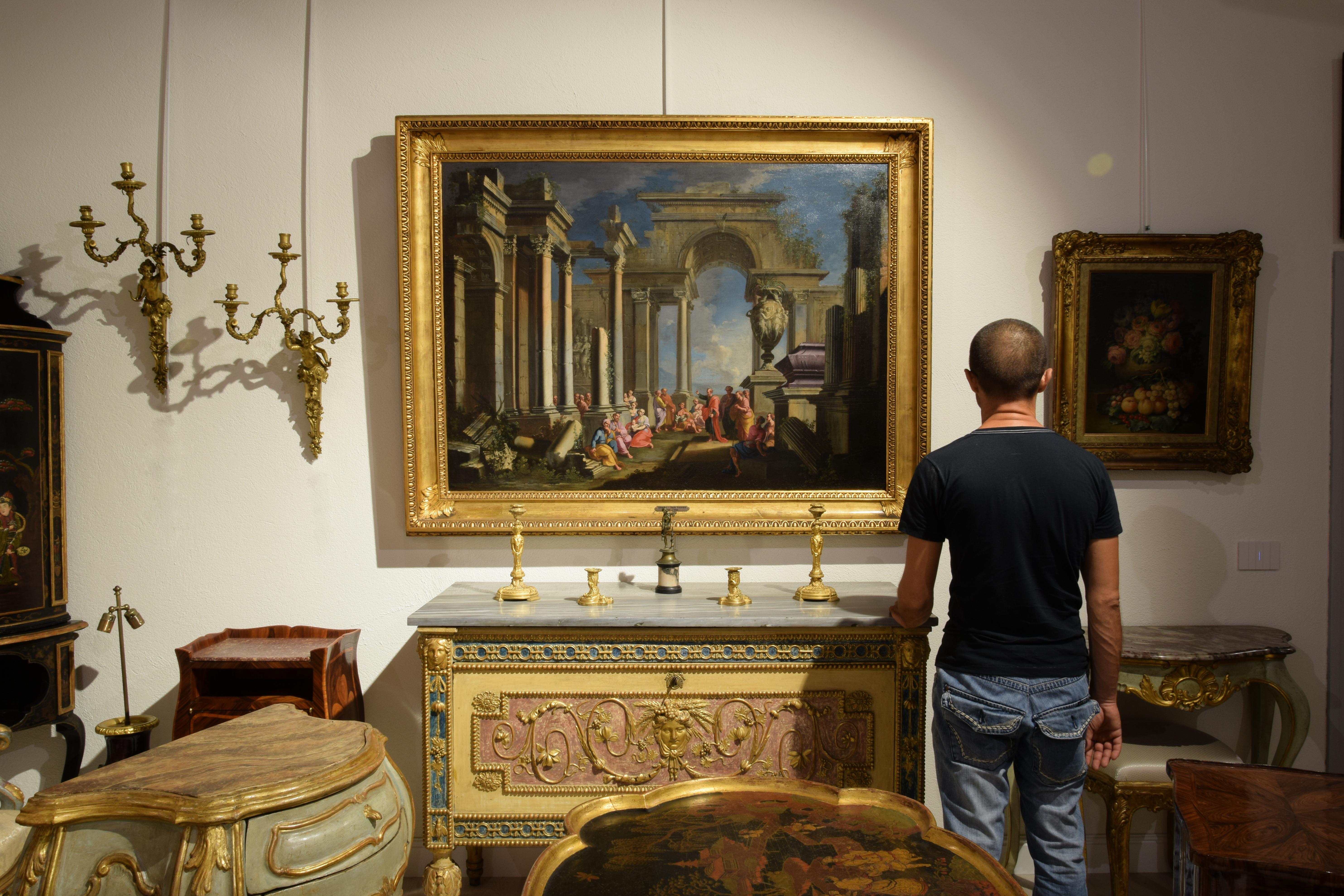 Alberto Carlieri, Pintura con capriccio arquitectónico en venta 3