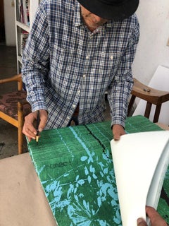 Alberto Castro Leñero, ¨Untitled III¨, 2019, Woodcut, 63x31.5 in