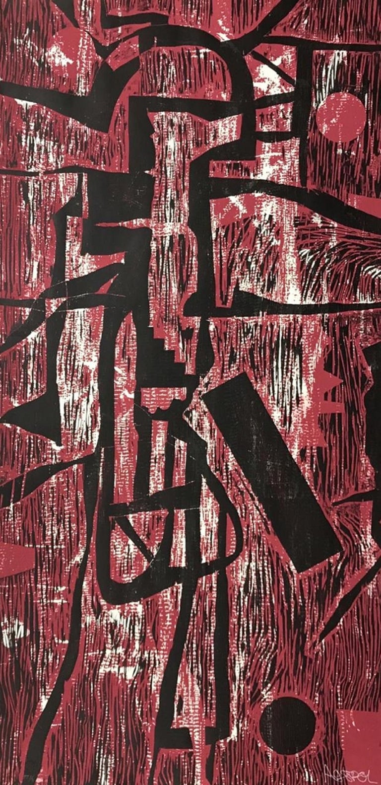 "Alberto Castro Leñero (Mexico, 1951)
'Sin título IV', 2019
woodcut, silkscreen on paper Velin Arches 300 g.
63 x 31.5 in. (160 x 80 cm.)
Edition of 30
ID: CAL-104"
