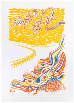 The  Flowery Road - Lithograph by Alberto Cavallari  - 1970s