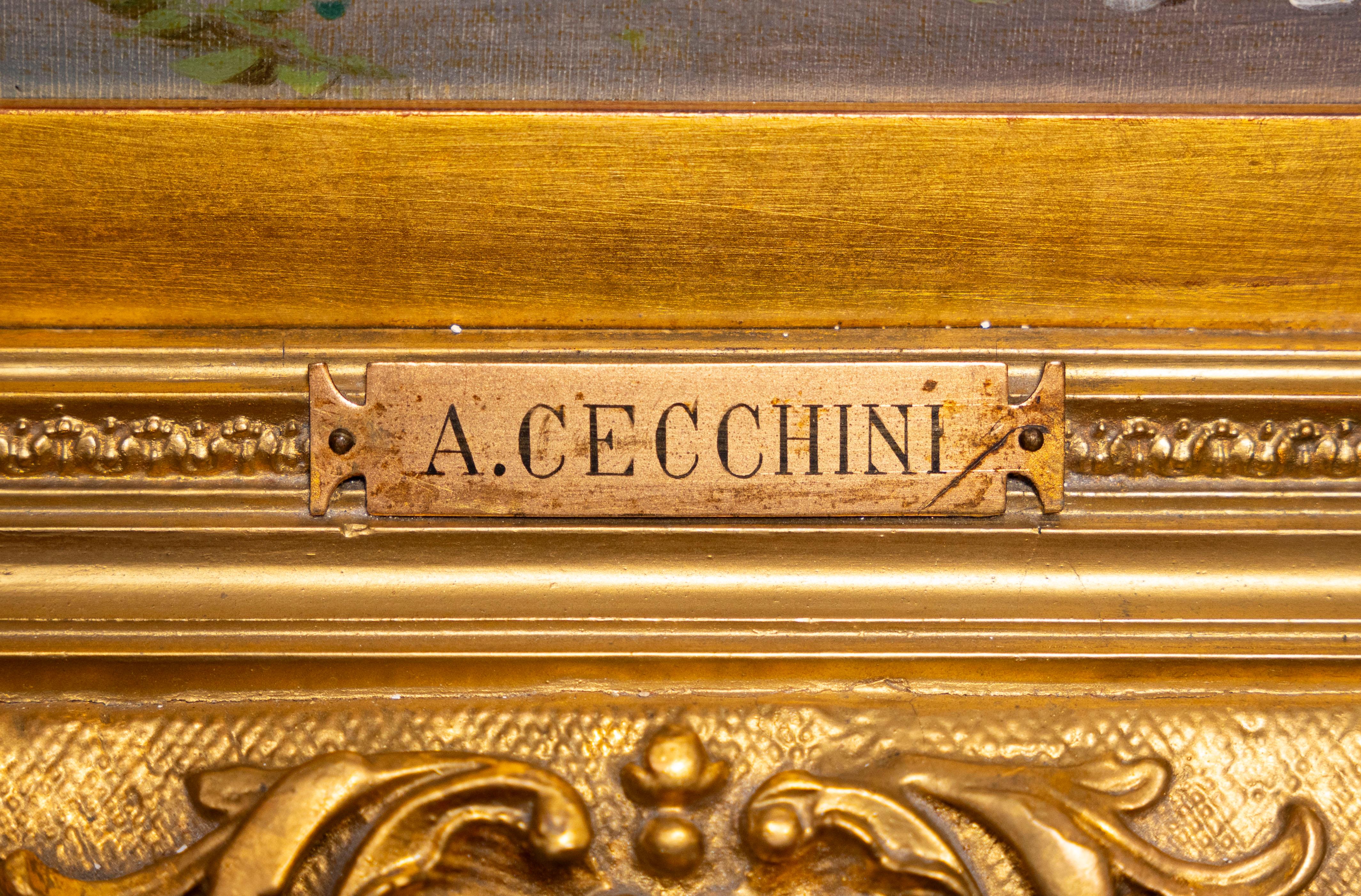 Un intermezzo romantico, di Alberto Cecchini. Ottocento italiano in vendita 3