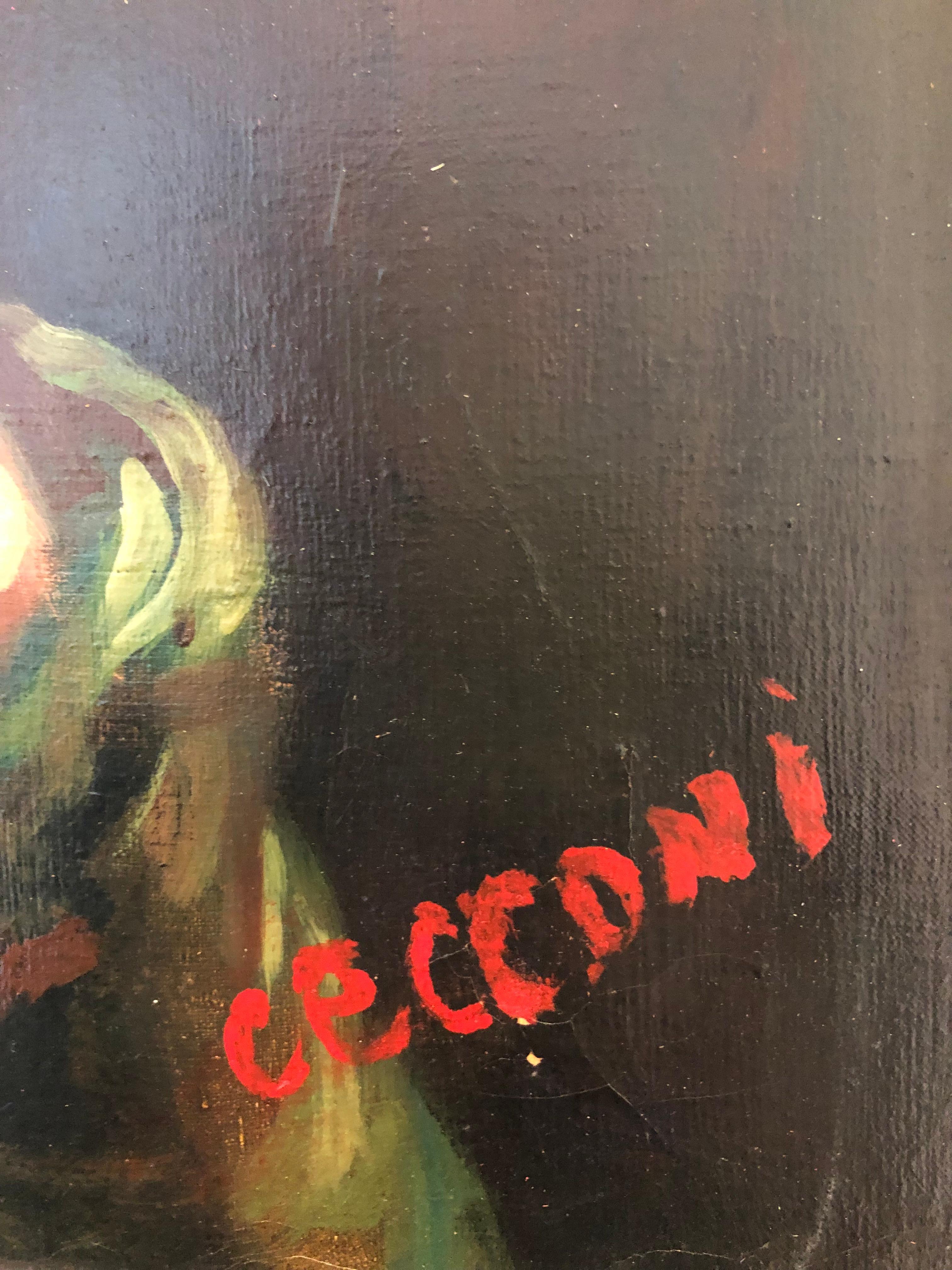 Pescador bretón con pipa - Painting Moderno de Alberto Cecconi