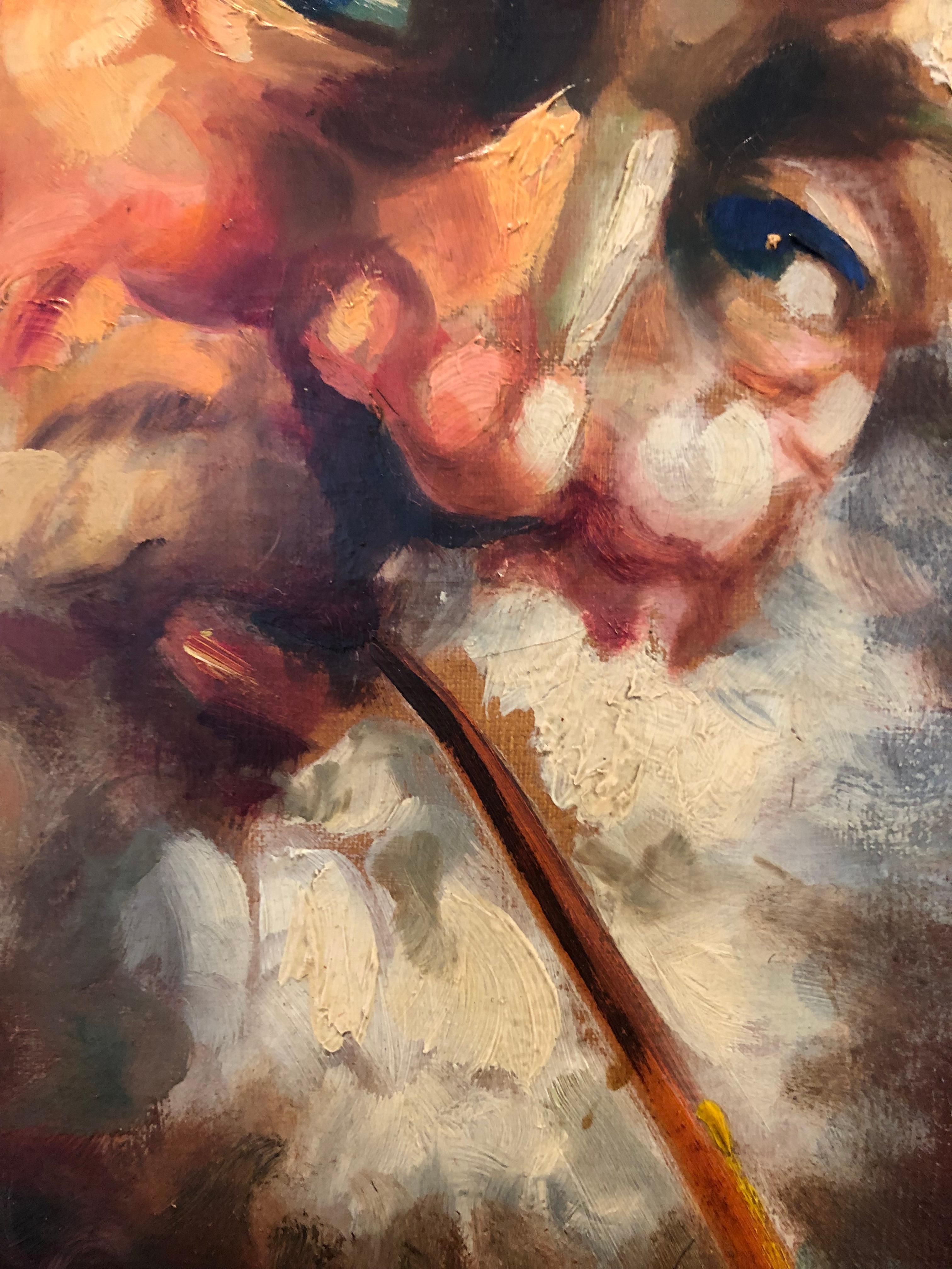 Obra sobre lienzo
Marco de madera beige
90 x 70 x 4.6 cm

Pescador bretón con pipa
Este cautivador retrato muestra a un pescador de barba poblada, sumido en sus pensamientos y fumando en pipa. Los sorprendentes detalles de su rostro, especialmente