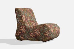 Alberto Churba (zugeschrieben), Lounge-Sessel, Holz, Stoff, Argentinien, 1970er Jahre