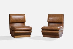 Alberto Churba (zugeschrieben), Loungesessel, Holz, Vinyl, Argentinien, 1970er Jahre