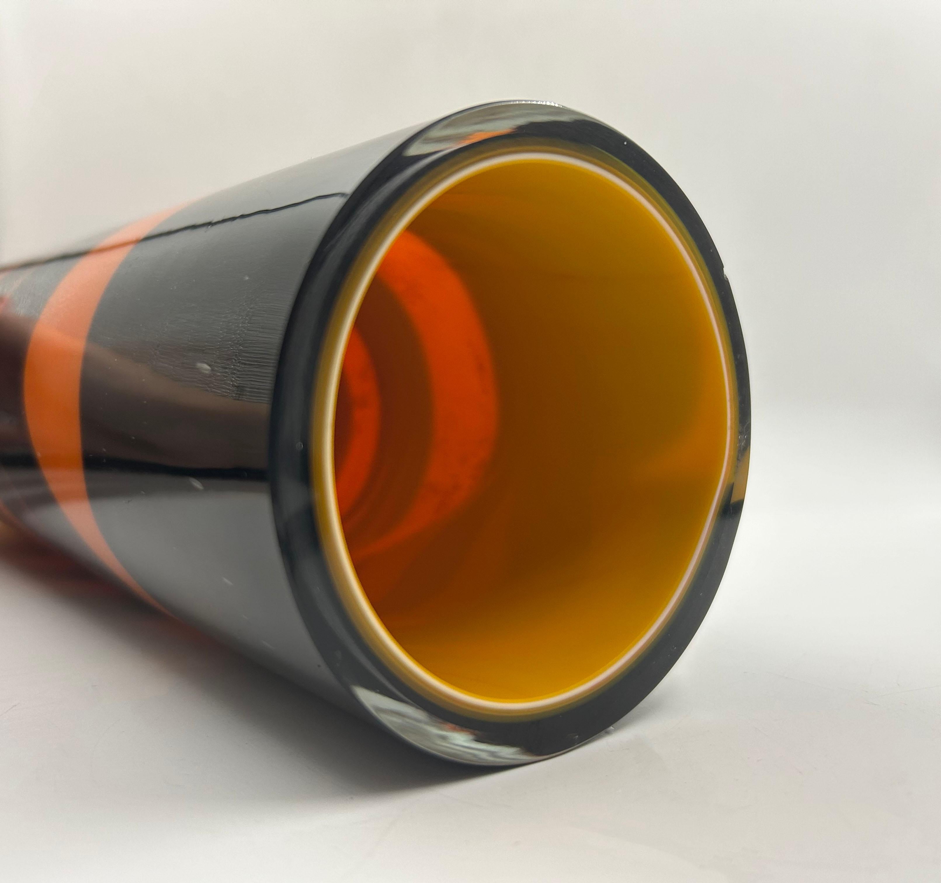 Argentino Vaso di vetro cilindrico Alberto Churba in vendita