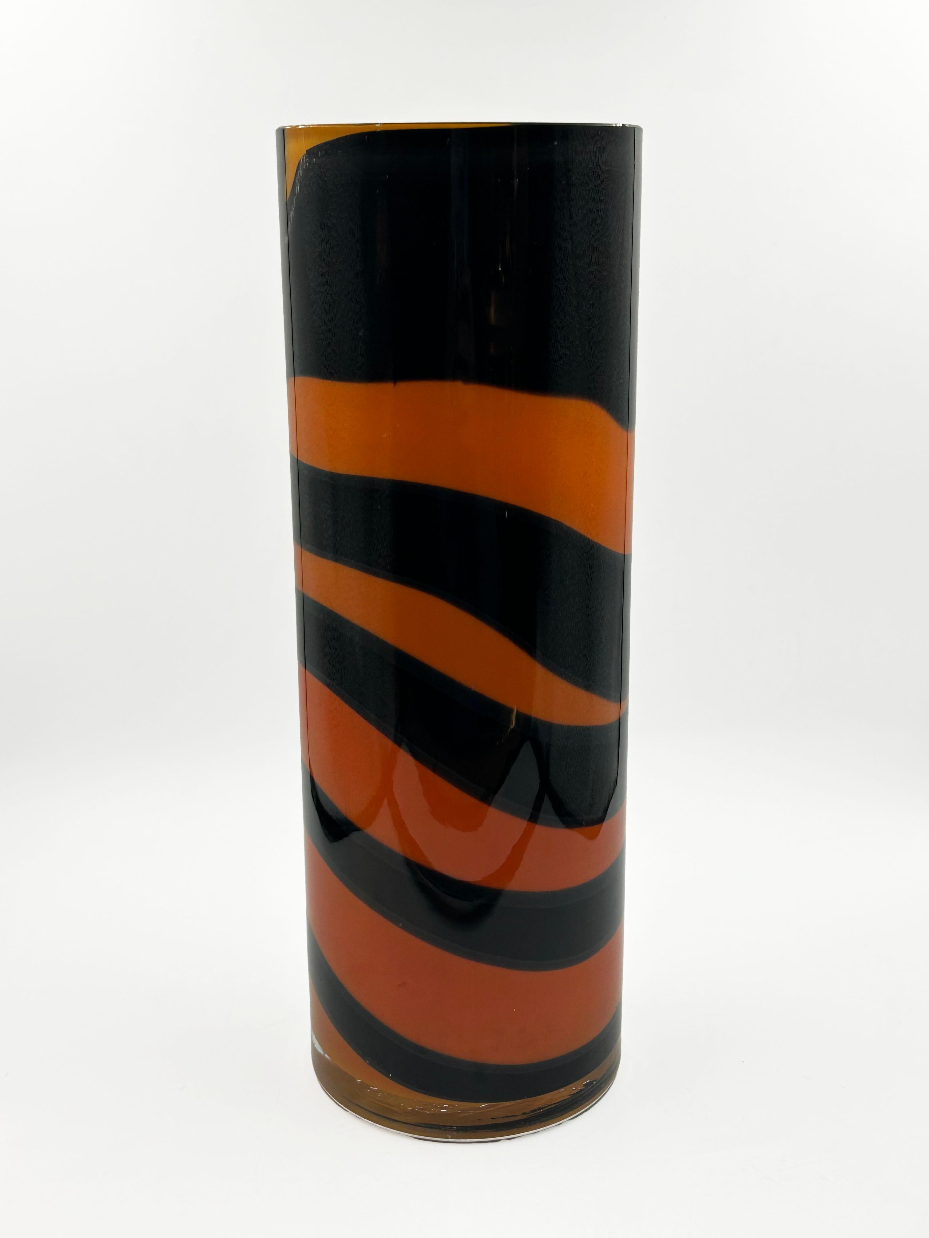 XX secolo Vaso di vetro cilindrico Alberto Churba in vendita