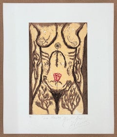 Alberto"El Cuervo" Bustillos, ¨La noche¨, 2007, Etching, 12.2x10.2 in
