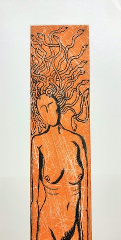 Alberto "El Cuervo" Bustillos, ¨Medusa¨, 2007, Etching, 28.3x7.9 in
