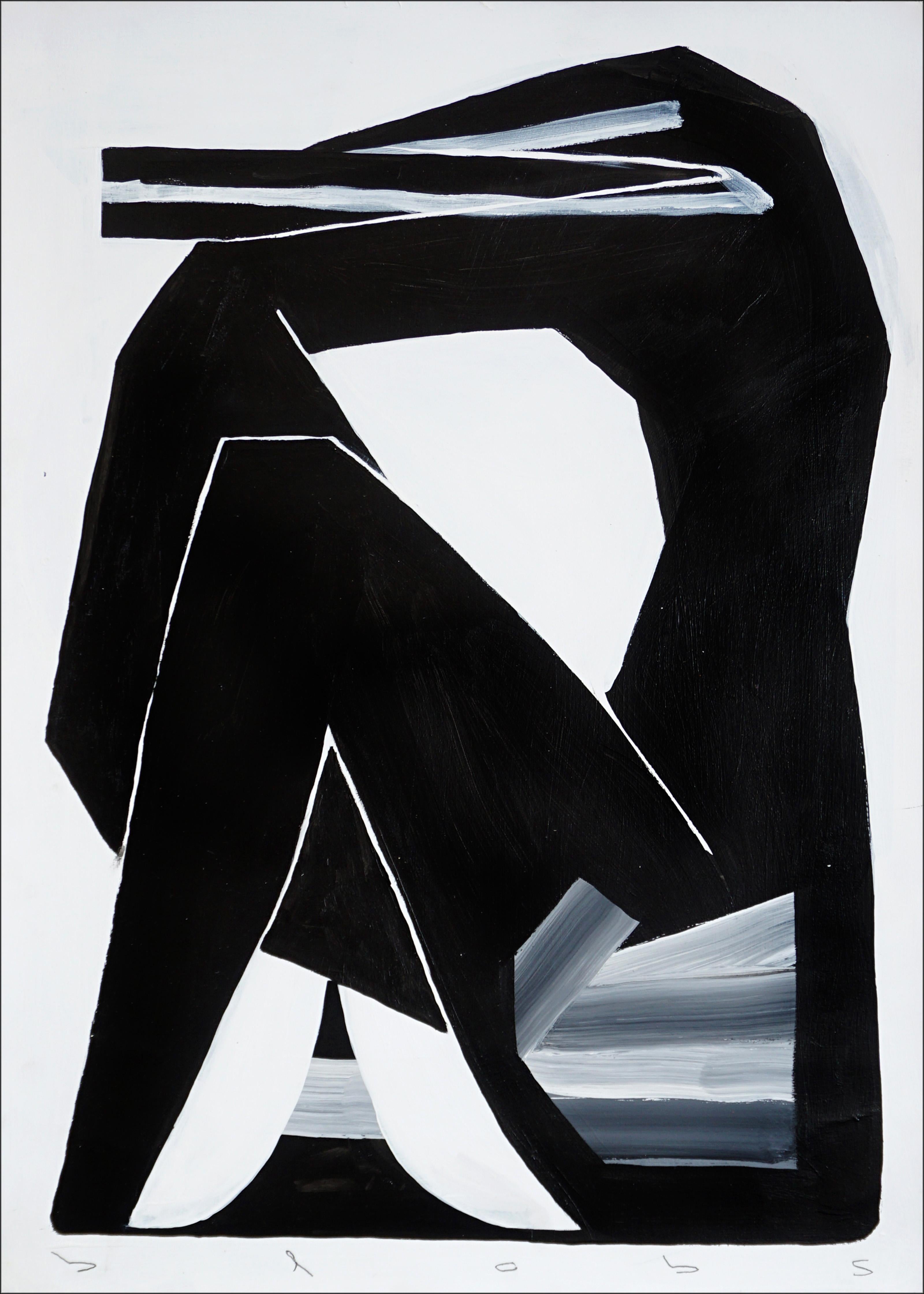Both uf Us, Figures Diptych in Black and White, Nude Bodies, Acrylic on Paper en vente 2