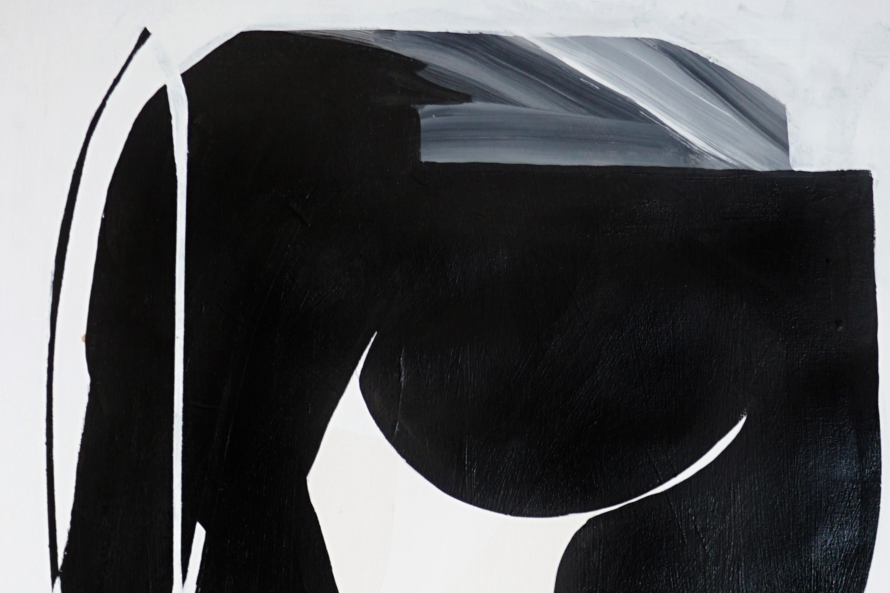 Both uf Us, Figures Diptych in Black and White, Nude Bodies, Acrylic on Paper en vente 3