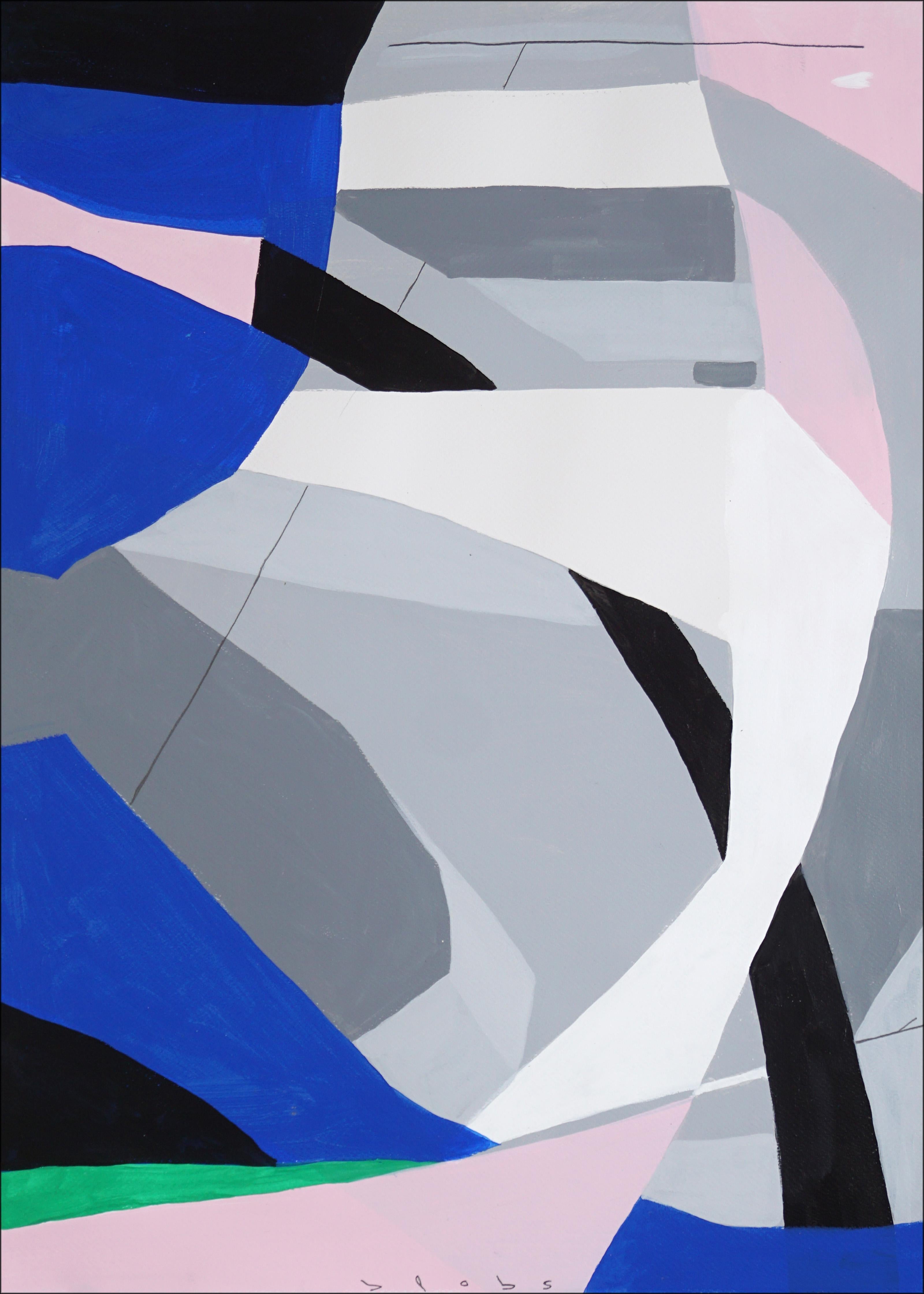 The Museum Reception, Abstract vs Figurative Bodies, Pink and Gray Diptych 2024 For Sale 3