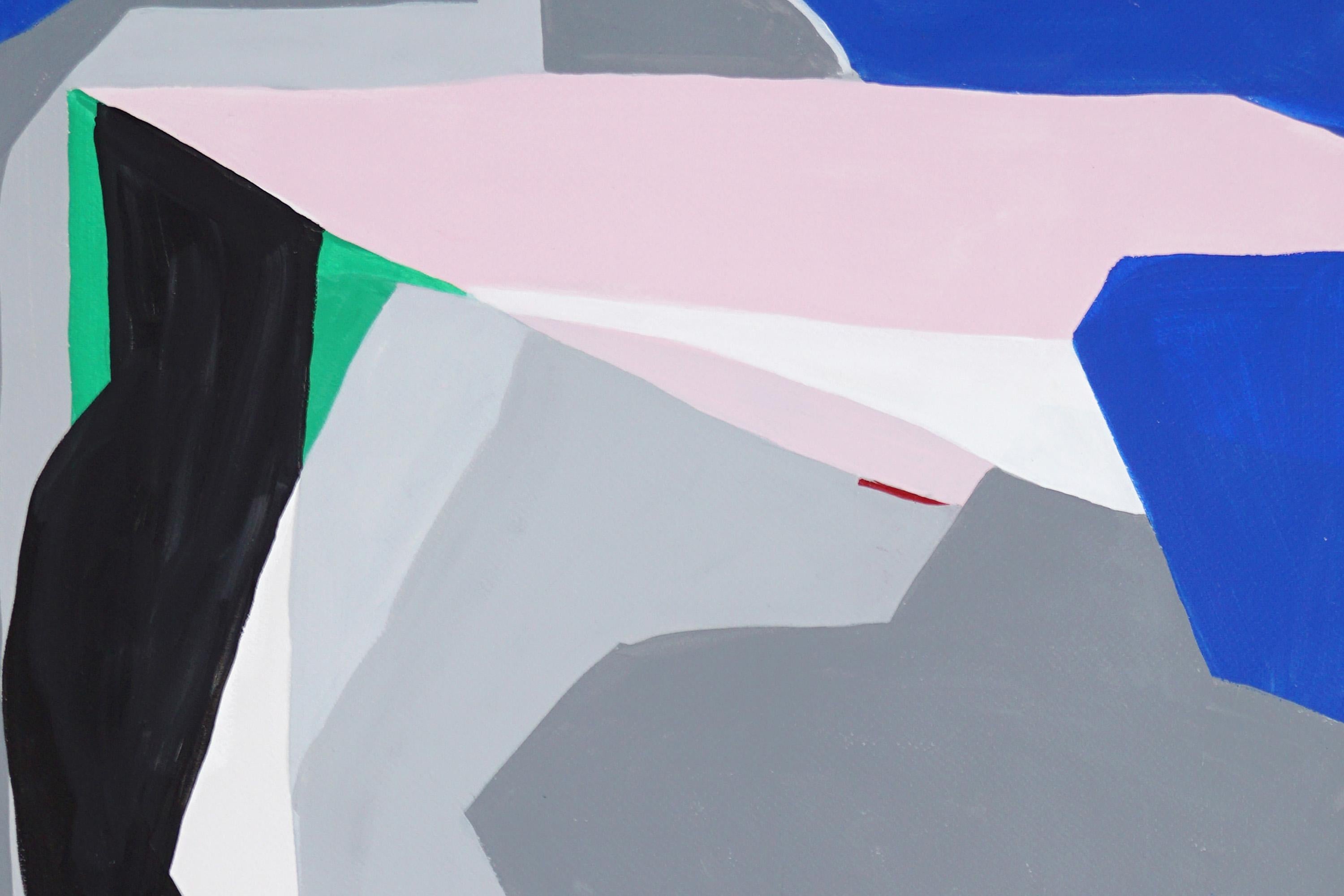The Museum Reception, Abstract vs Figurative Bodies, Pink and Gray Diptych 2024 For Sale 4