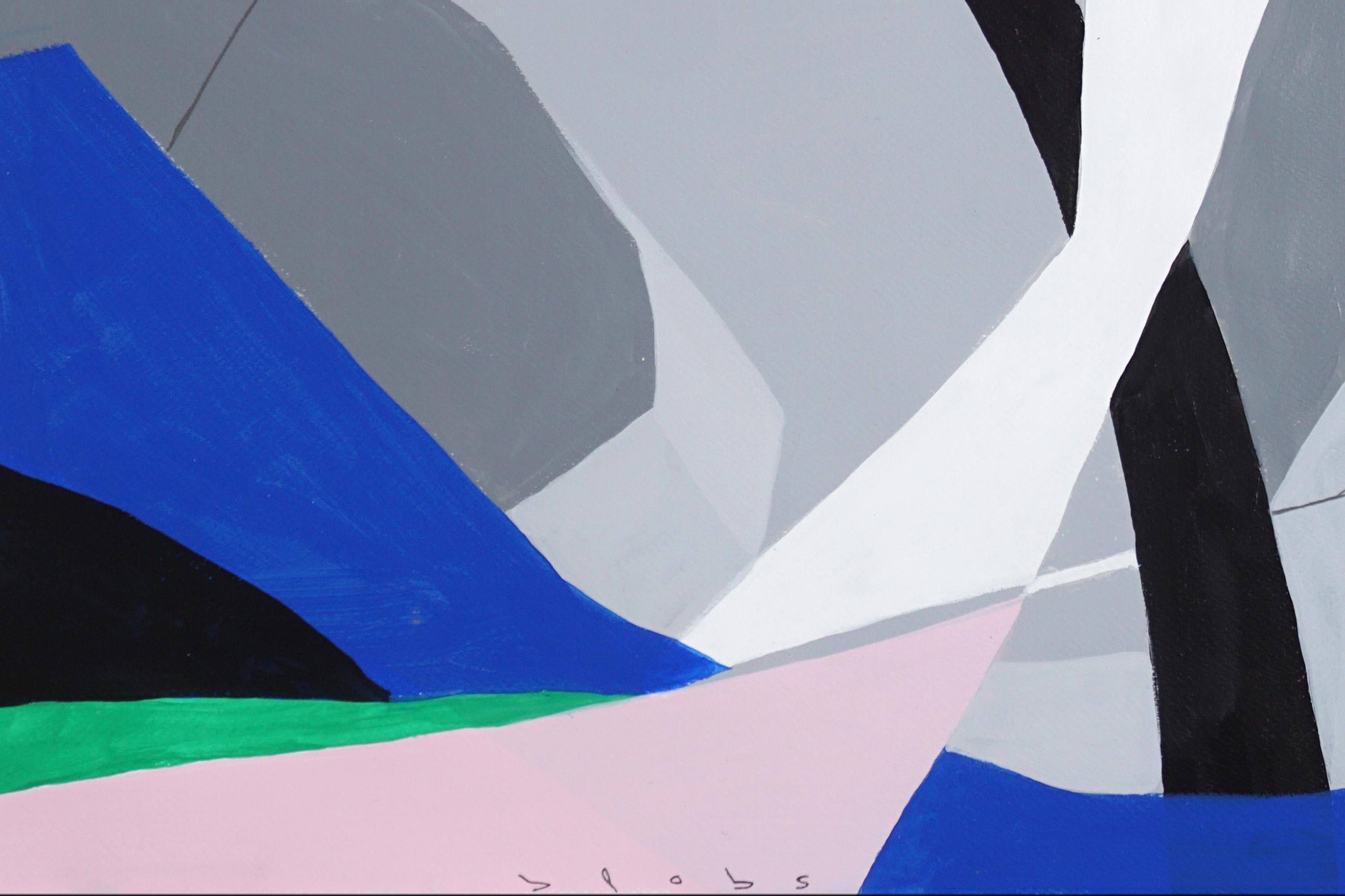 The Museum Reception, Abstract vs Figurative Bodies, Pink and Gray Diptych 2024 For Sale 5