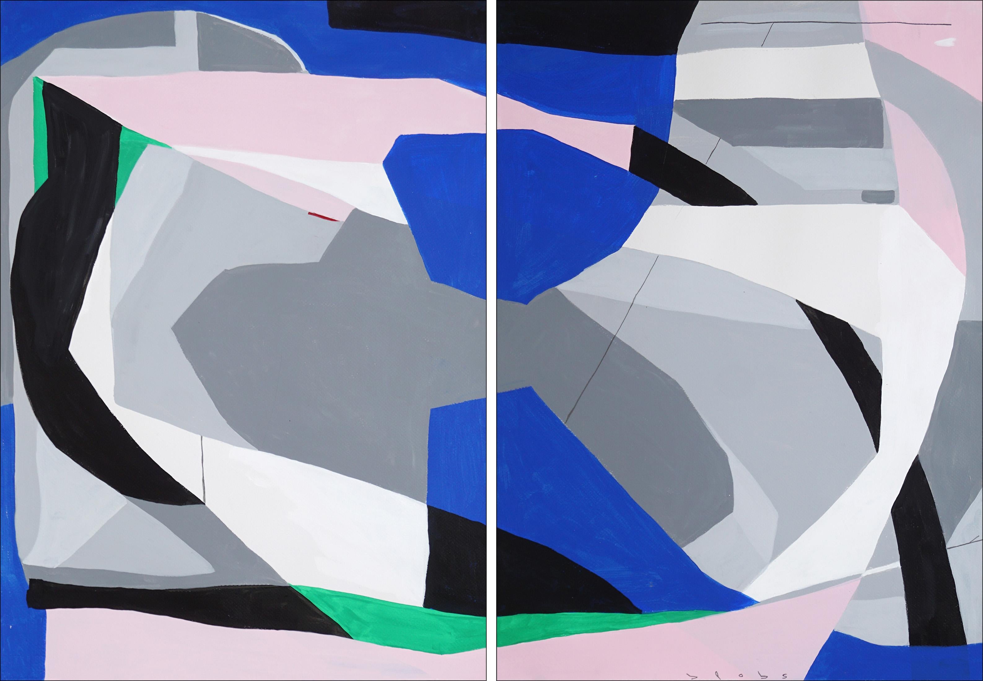 La Recepción del Museo, Cuerpos Abstractos vs Figurativos, Díptico Rosa y Gris 2024