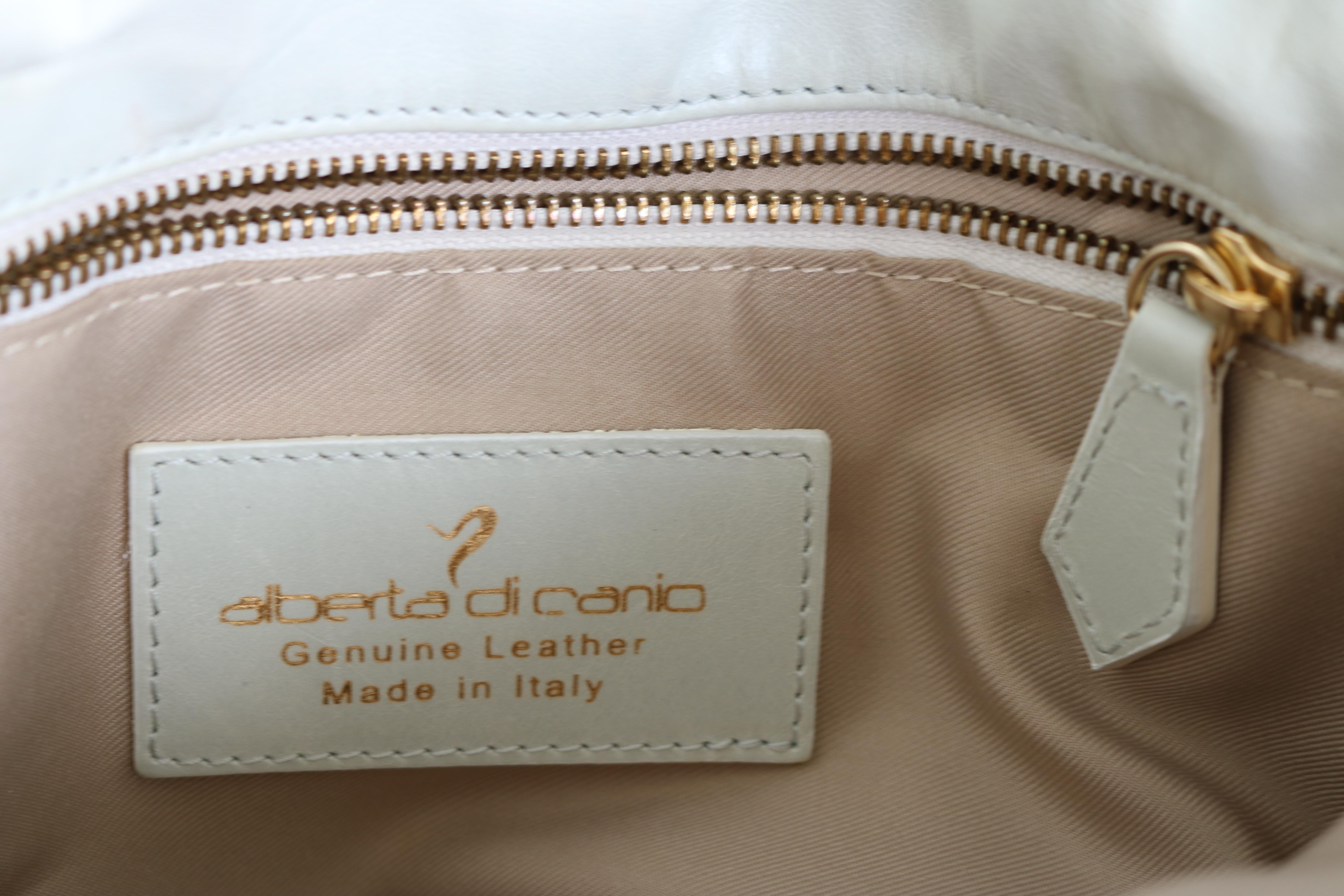 Alberto di Canio Tasseled Soft Lambskin Leather Handbag-Italy In Good Condition For Sale In West Palm Beach, FL