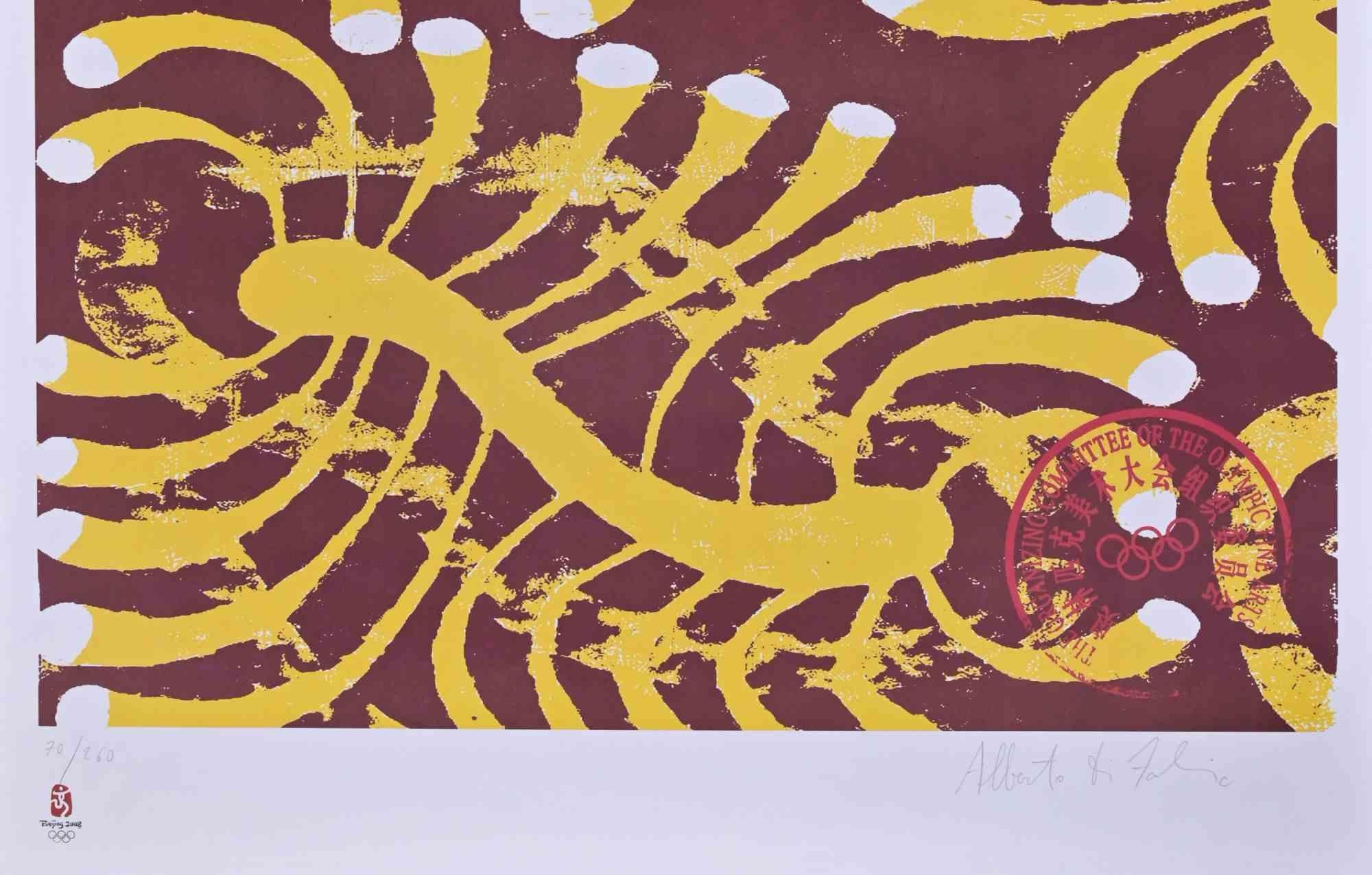 Canoe - Lithograph by Alberto Di Fabio - 2008 For Sale 1