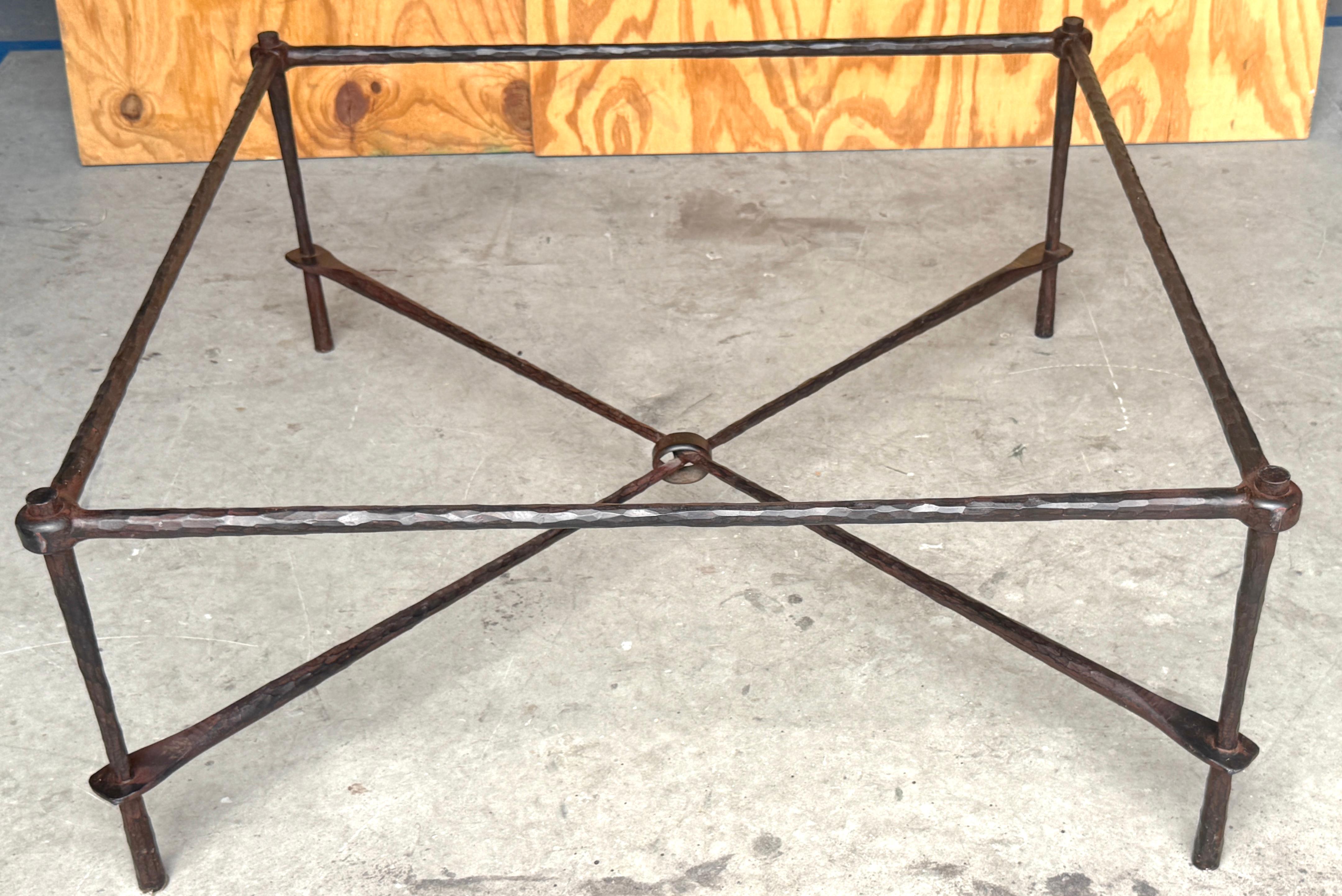 Alberto & Diego Giacometti Style Forged Bronzed Iron Coffee Table Base—Italian Modern Design, Circa 1990s

A stunning Italian modern coffee table base inspired by the iconic designs of Alberto and Diego Giacometti. Made in Italy circa the 1990s,