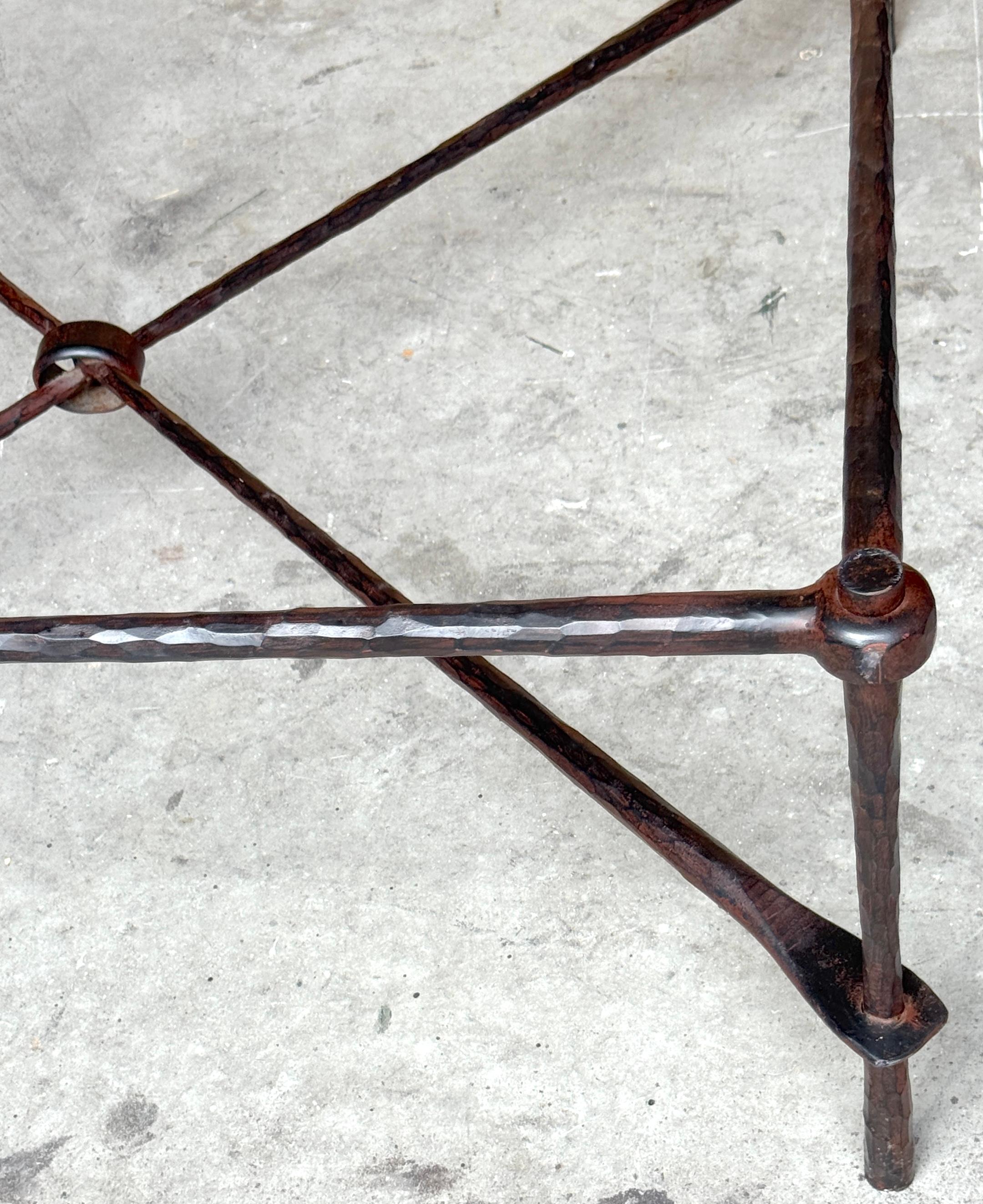 Italian Alberto & Diego Giacometti Style Bronzed Forged Iron Modern Coffee Table Base For Sale