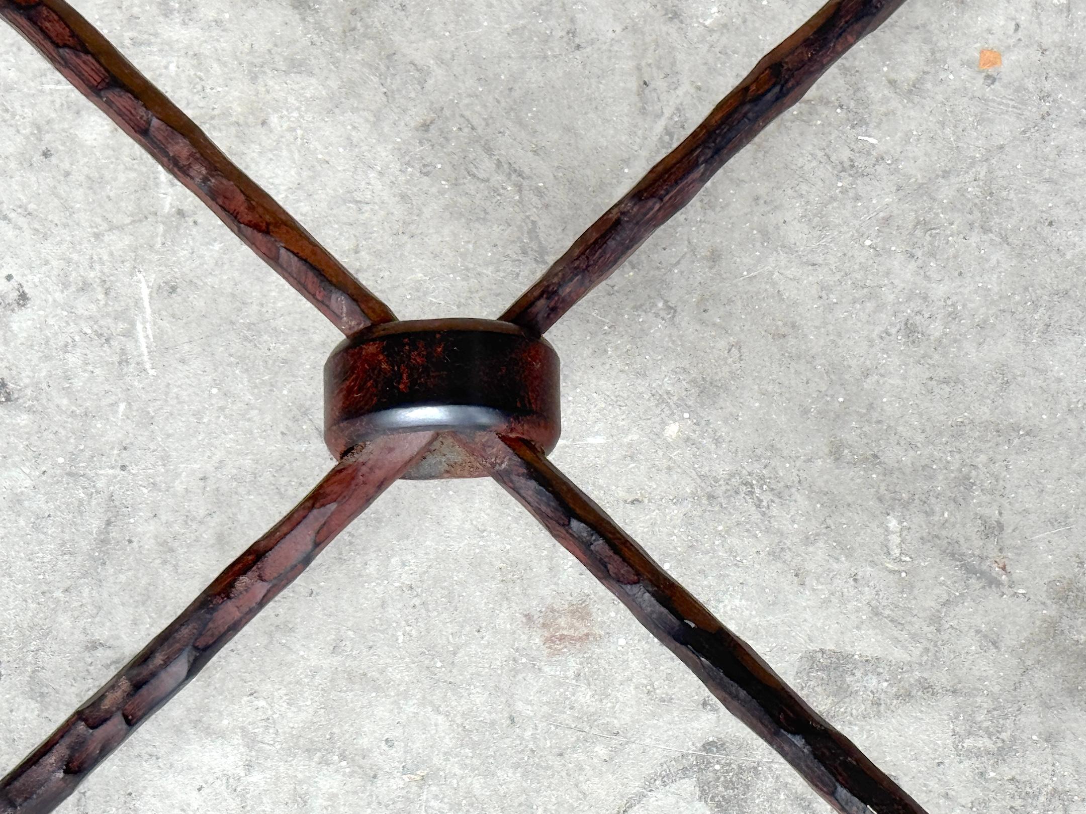 Alberto & Diego Giacometti Style Bronzed Forged Iron Modern Coffee Table Base In Good Condition For Sale In West Palm Beach, FL