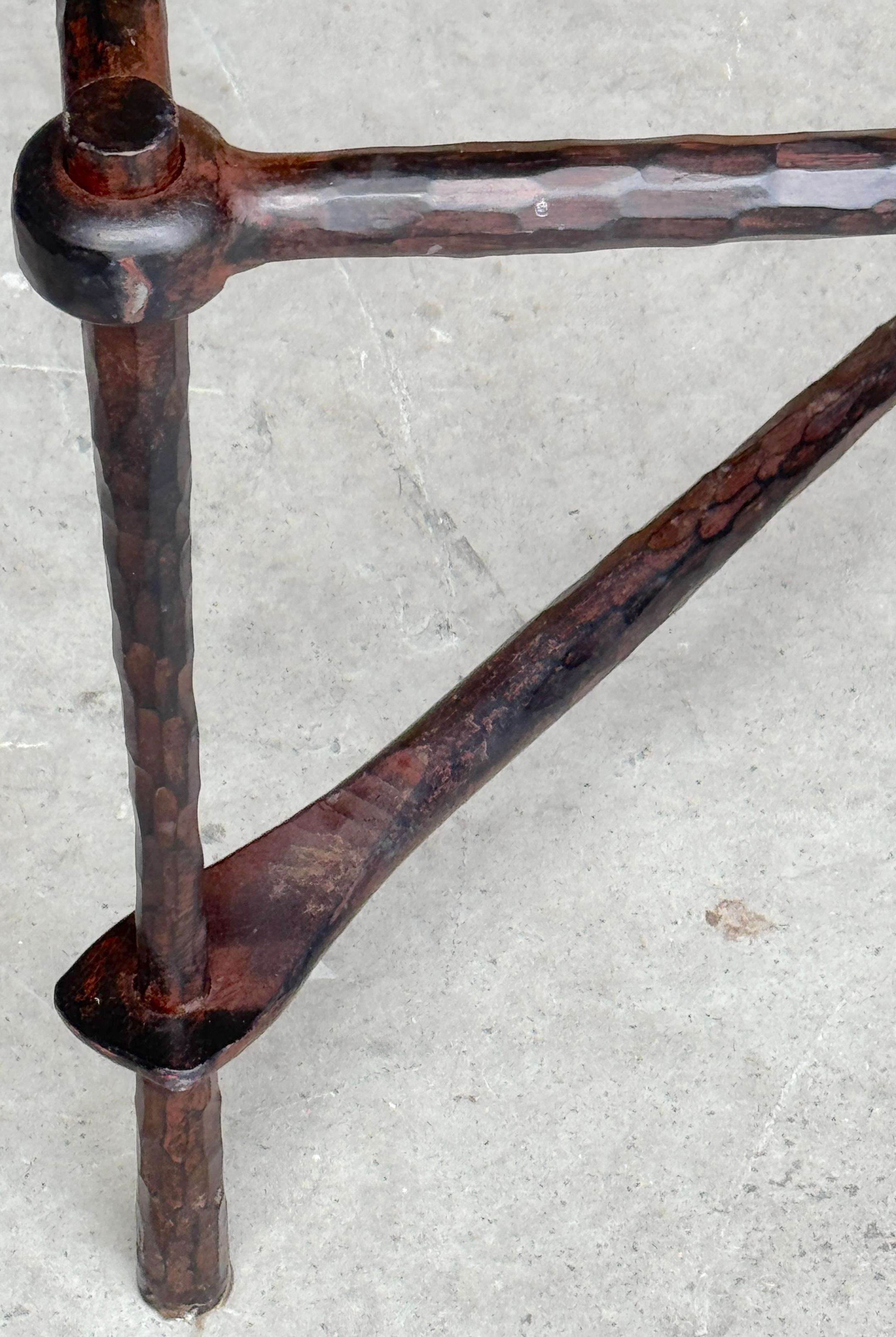 Alberto & Diego Giacometti Style Bronzed Forged Iron Modern Coffee Table Base For Sale 1