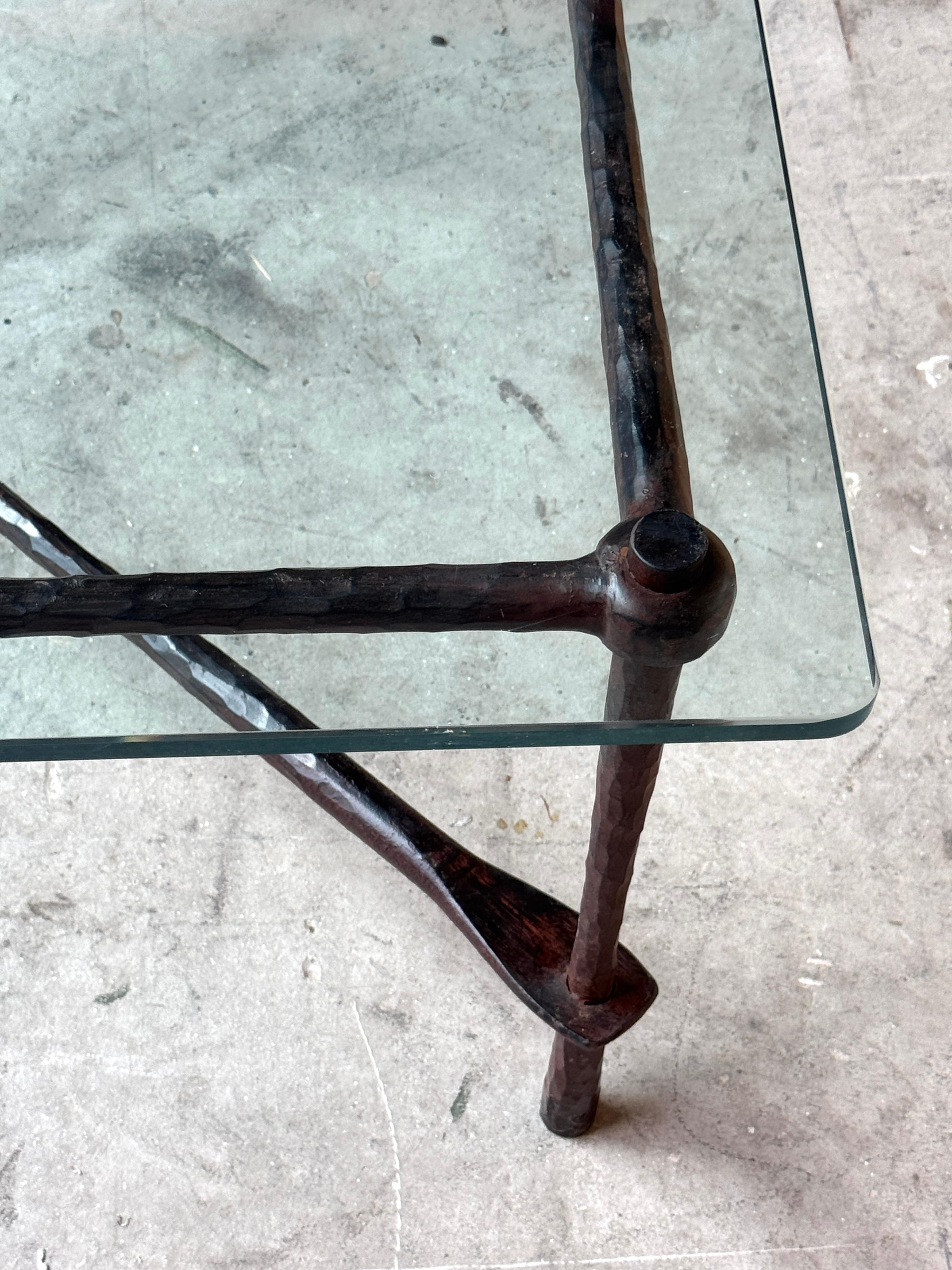 Alberto & Diego Giacometti Style Bronzed Forged Iron Modern Coffee Table Base For Sale 3