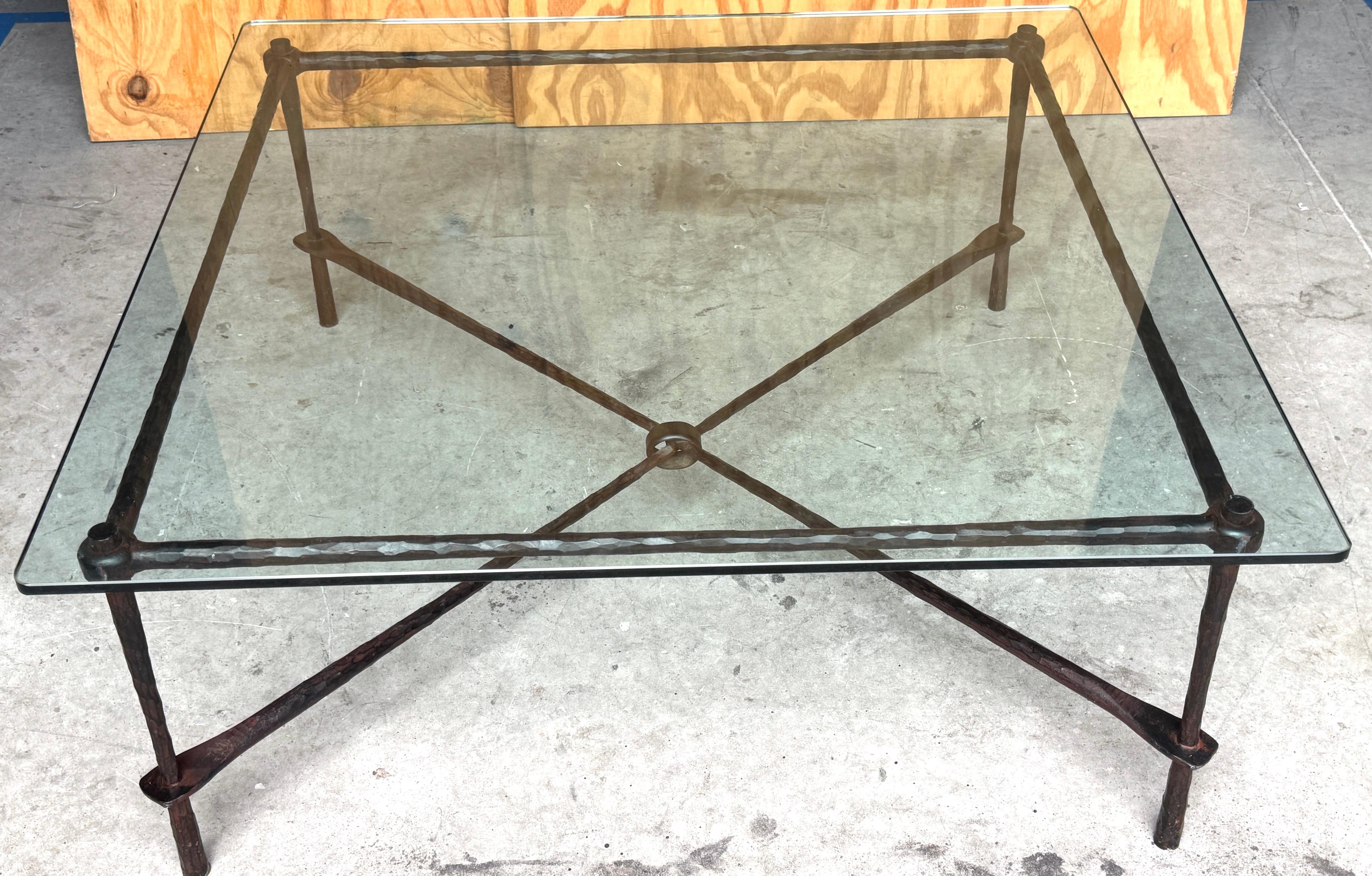 Alberto & Diego Giacometti Style Bronzed Forged Iron Modern Coffee Table Base For Sale 4