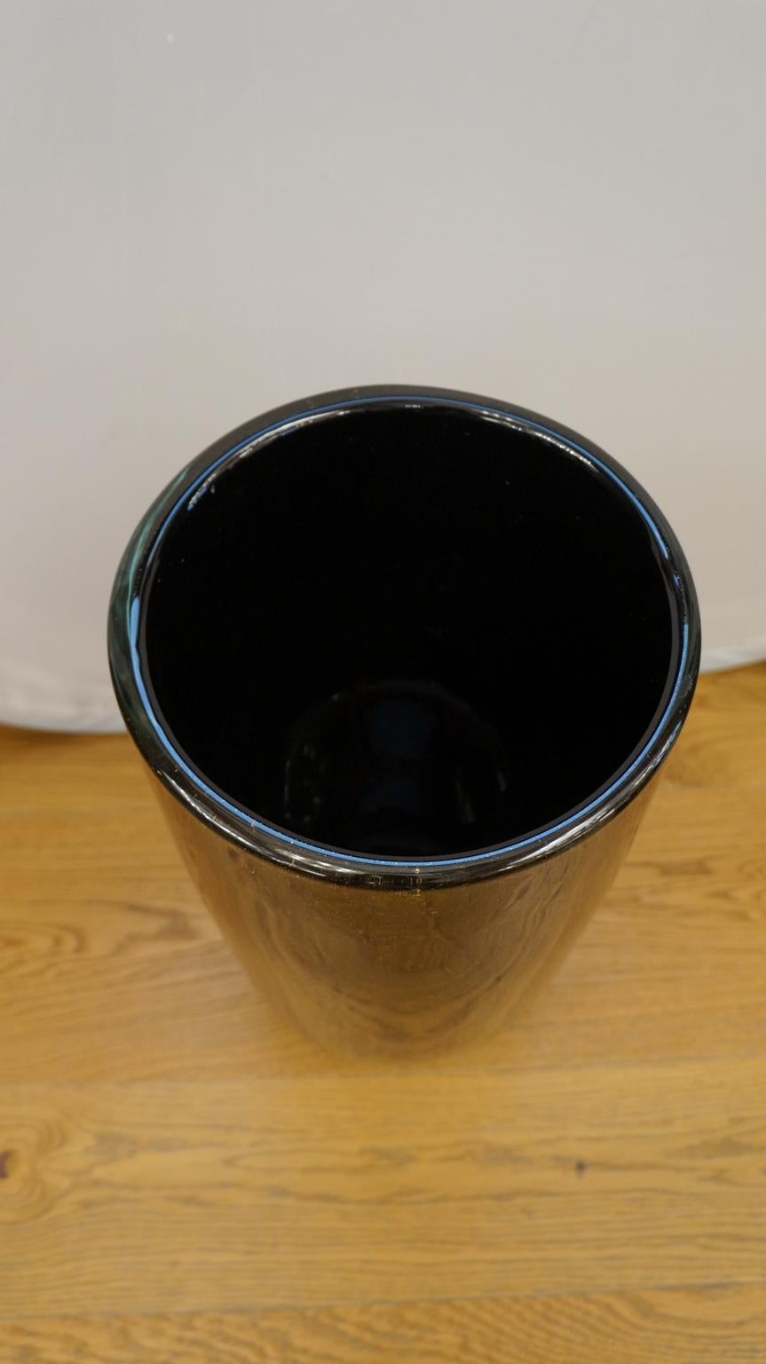Alberto Donà Coppia di vasi in vetro di Murano firmati Art Deco Oro Nero, anni '90 in vendita 6