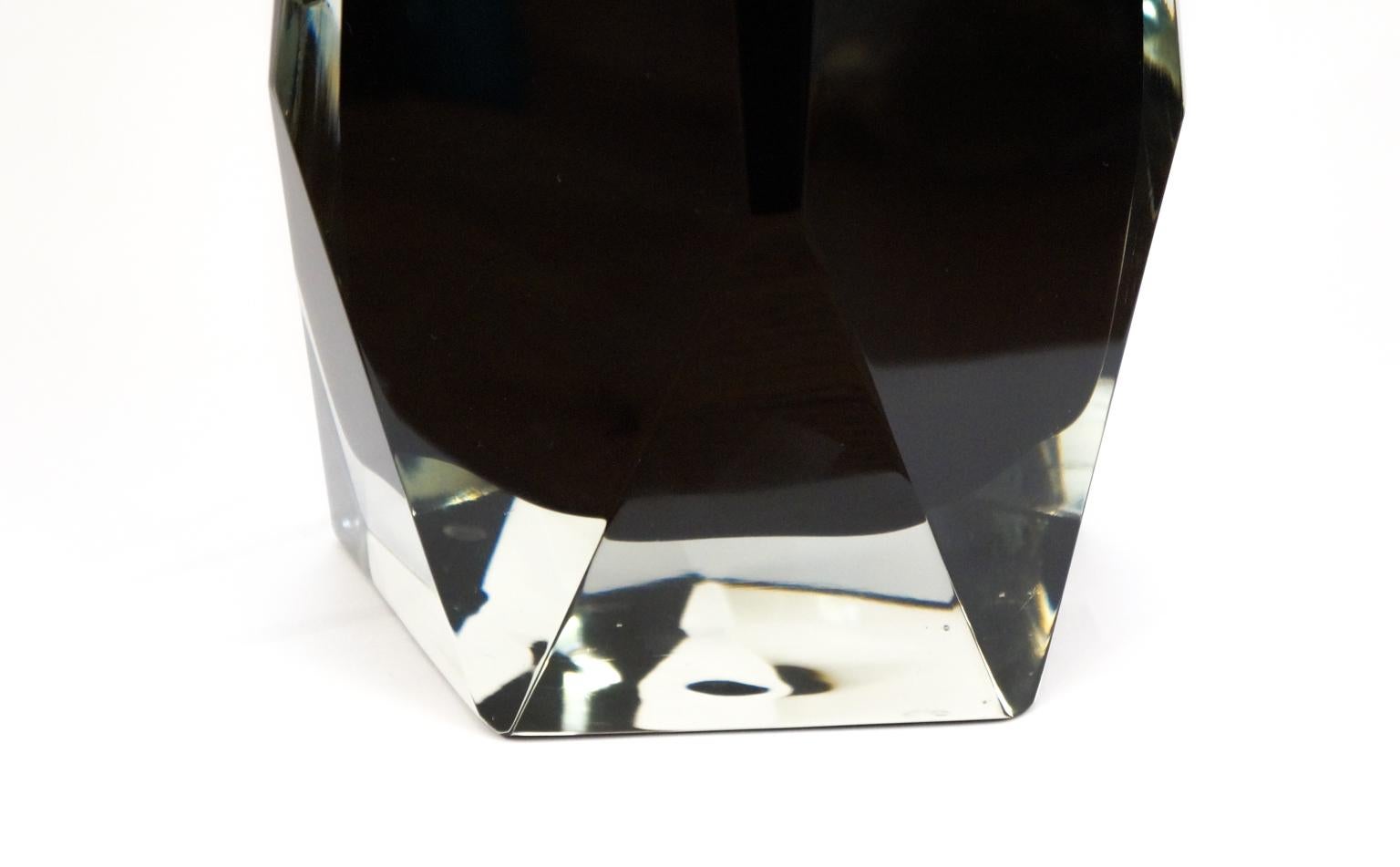 Alberto Donà Black Pair of Italian Murano Glass Table Lamps Molato, 1995 For Sale 6