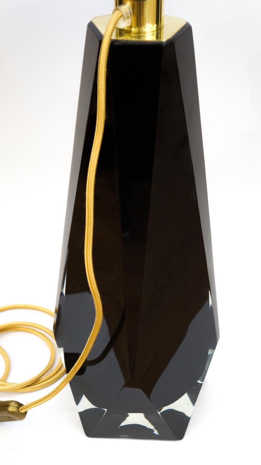 Alberto Donà Black Pair of Italian Murano Glass Table Lamps Molato, 1995 For Sale 9