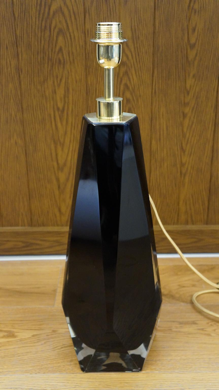 Alberto Donà Black Pair of Italian Murano Glass Table Lamps Molato, 1995 For Sale 14