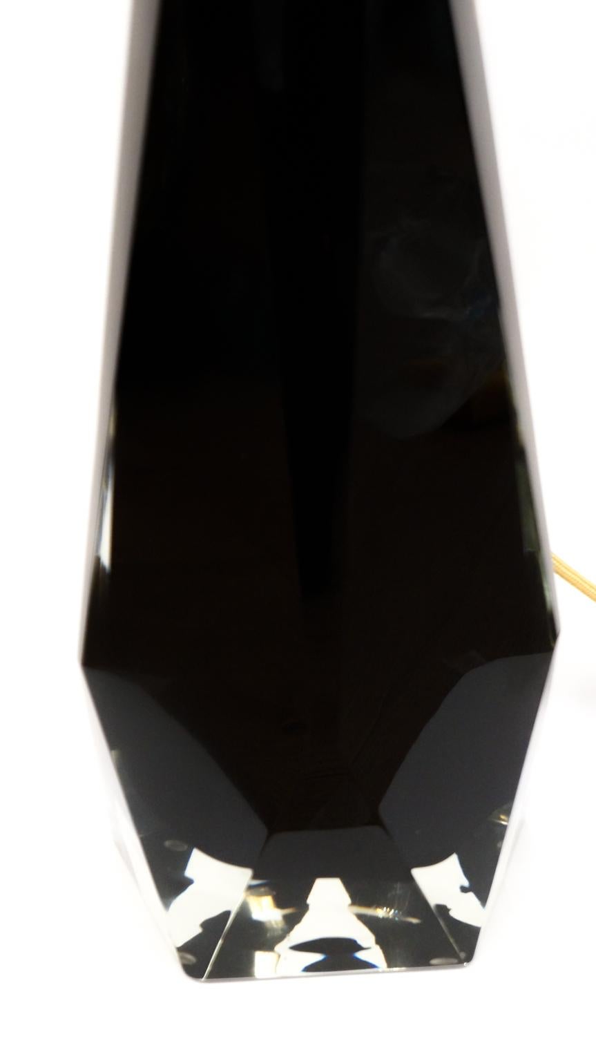 Alberto Donà Black Pair of Italian Murano Glass Table Lamps Molato, 1995 For Sale 1