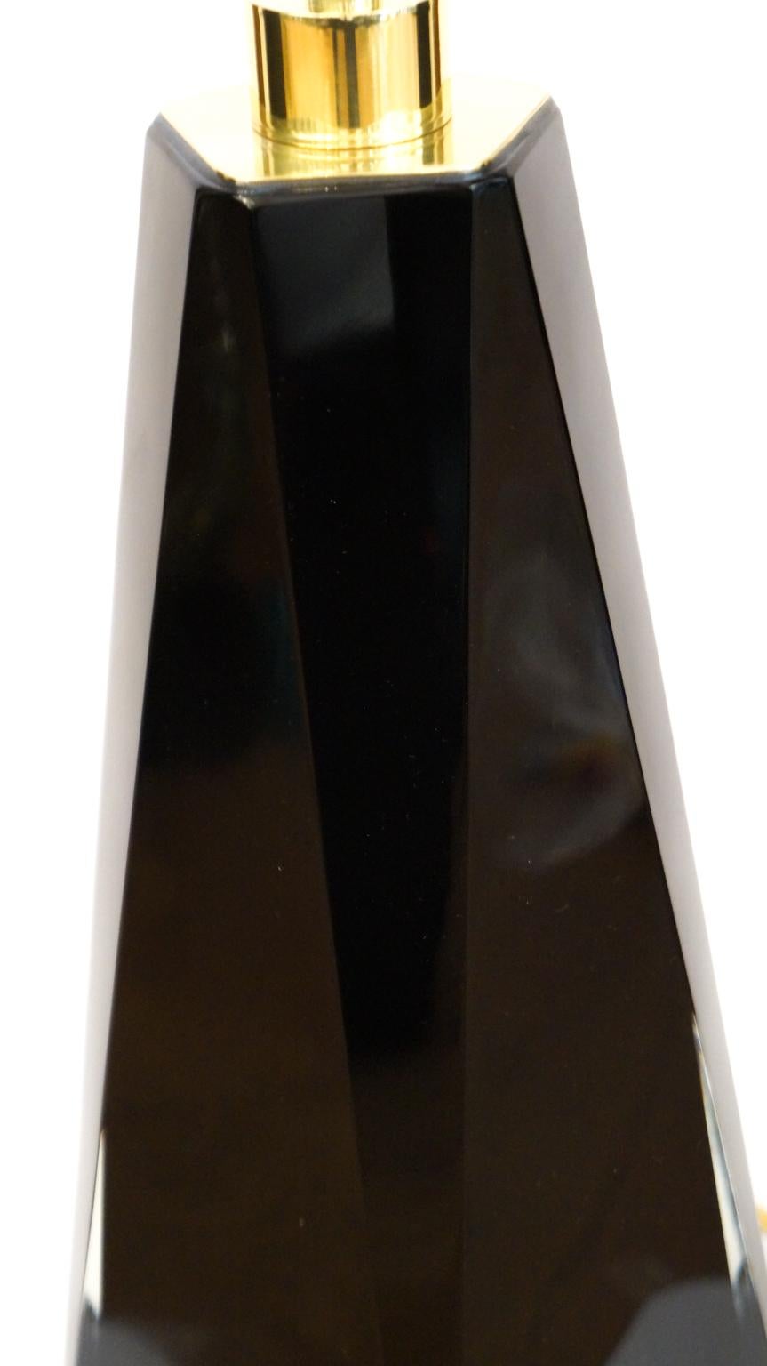 Alberto Donà Black Pair of Italian Murano Glass Table Lamps Molato, 1995 For Sale 3