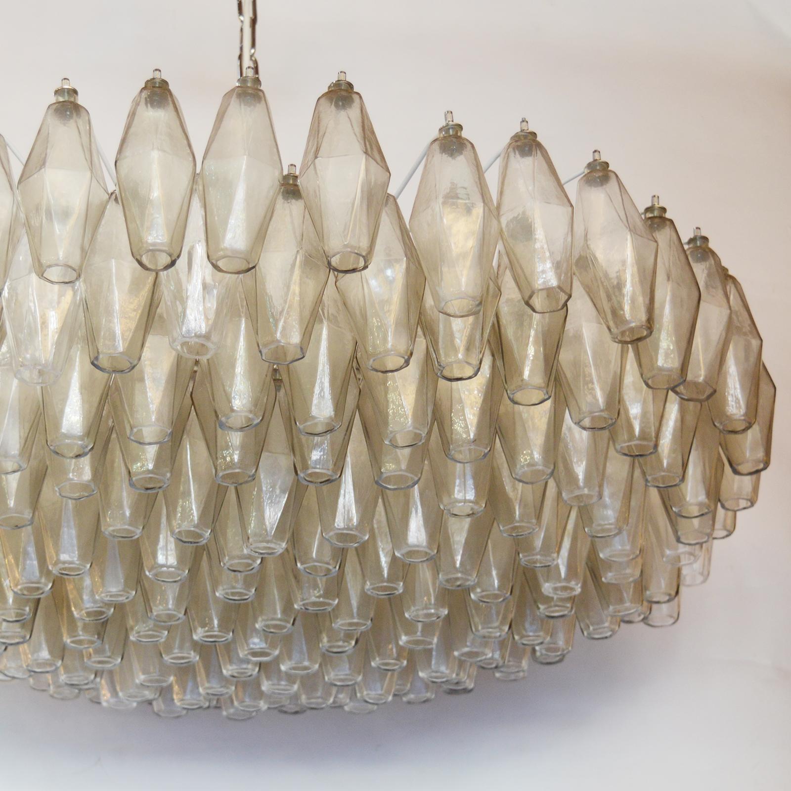 Clear Poliedri Murano chandelier, 1960. Italy 6 lights.