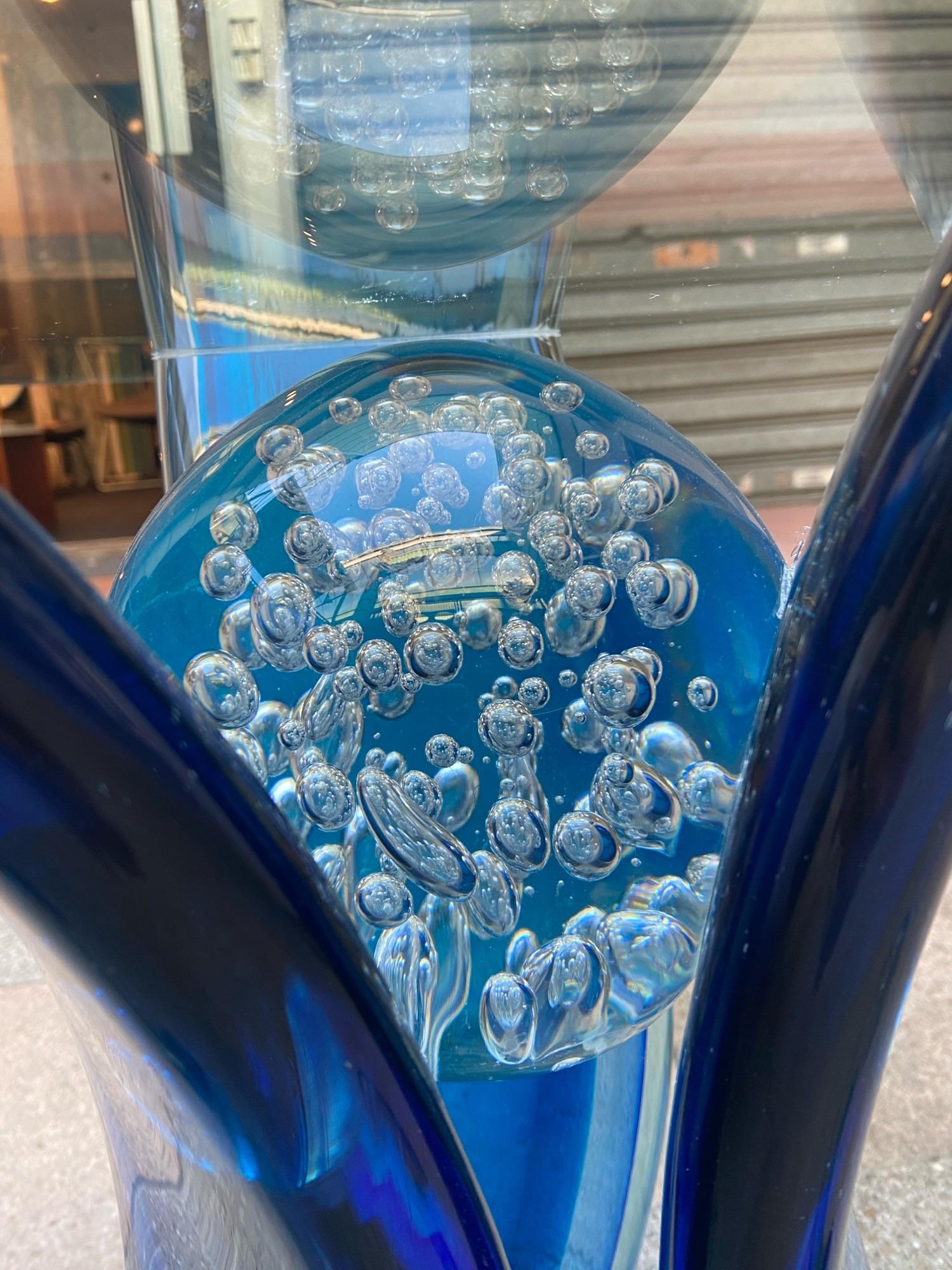 Alberto Dona - Coffee Table in Murano Glass blue  2