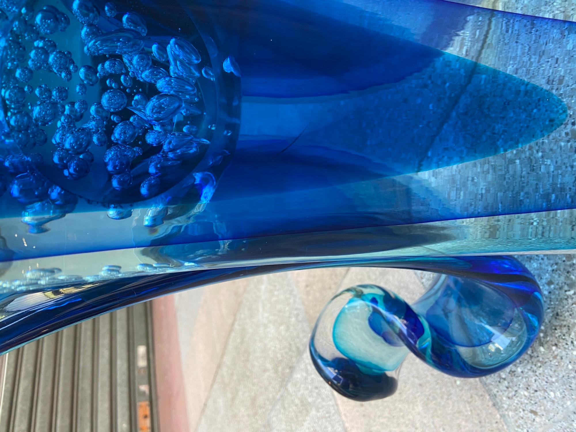 Alberto Dona - Coffee Table in Murano Glass blue  3