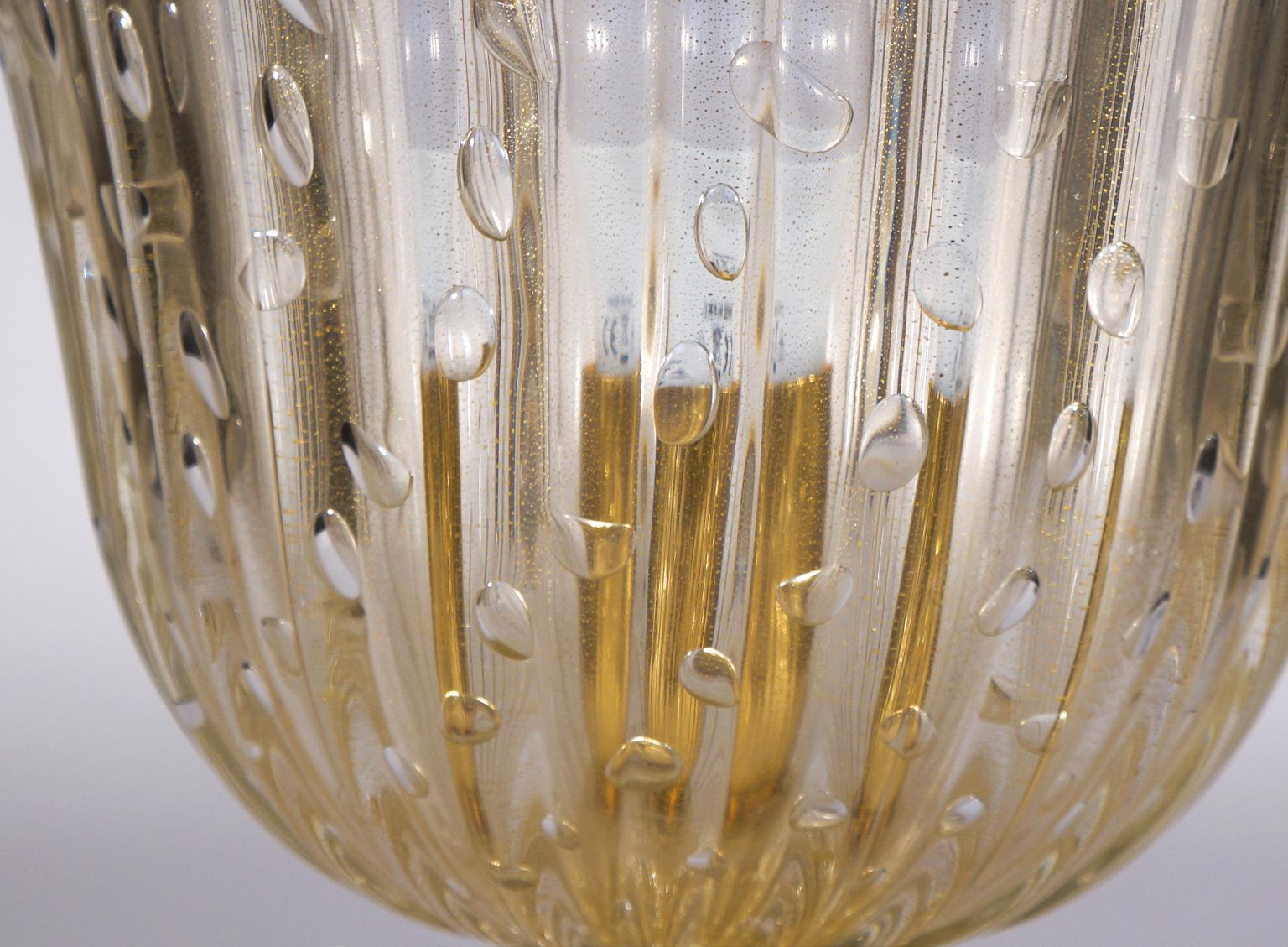 Alberto Donà Crystal Gold Italian Venetian Pair of Table Lamps Murano, 1990s For Sale 6