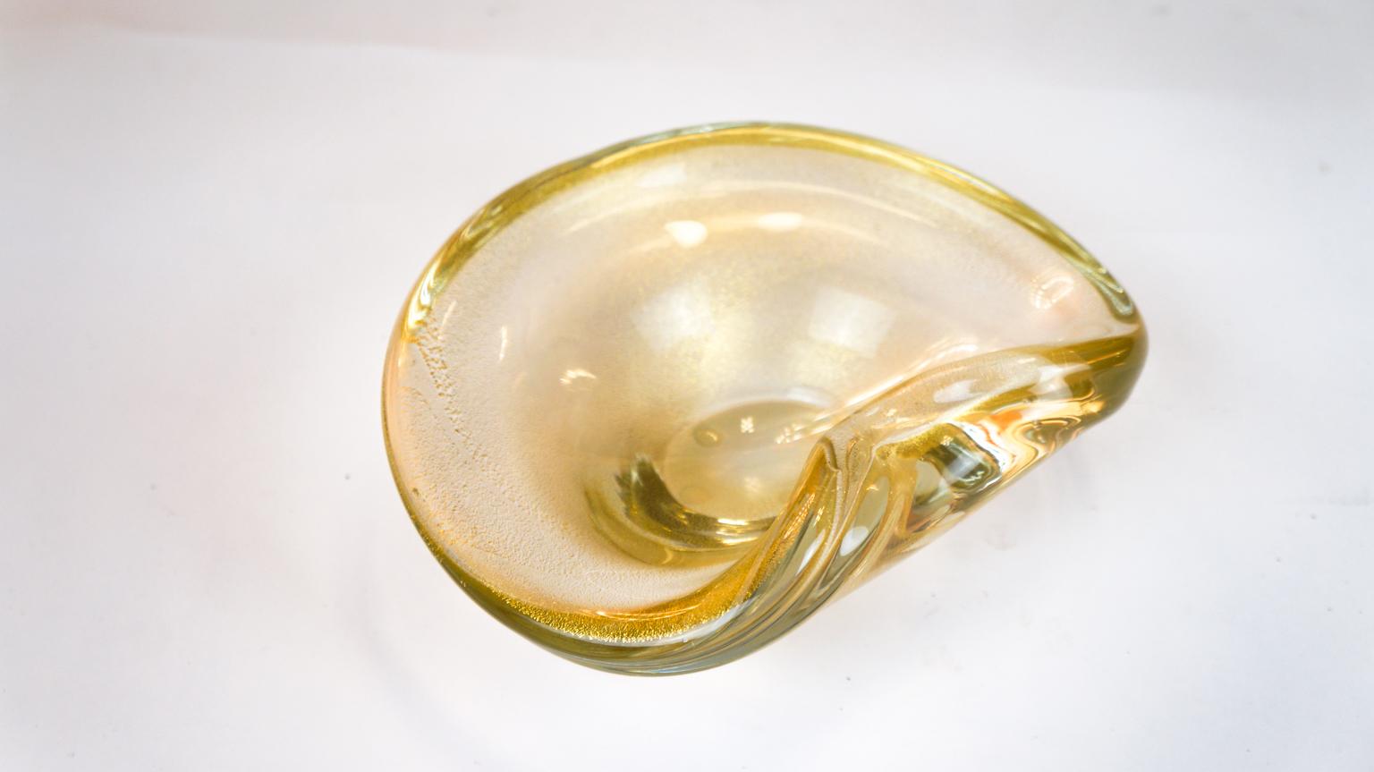 Alberto Donà Gold Murano Glass Bowl, 1980s 1