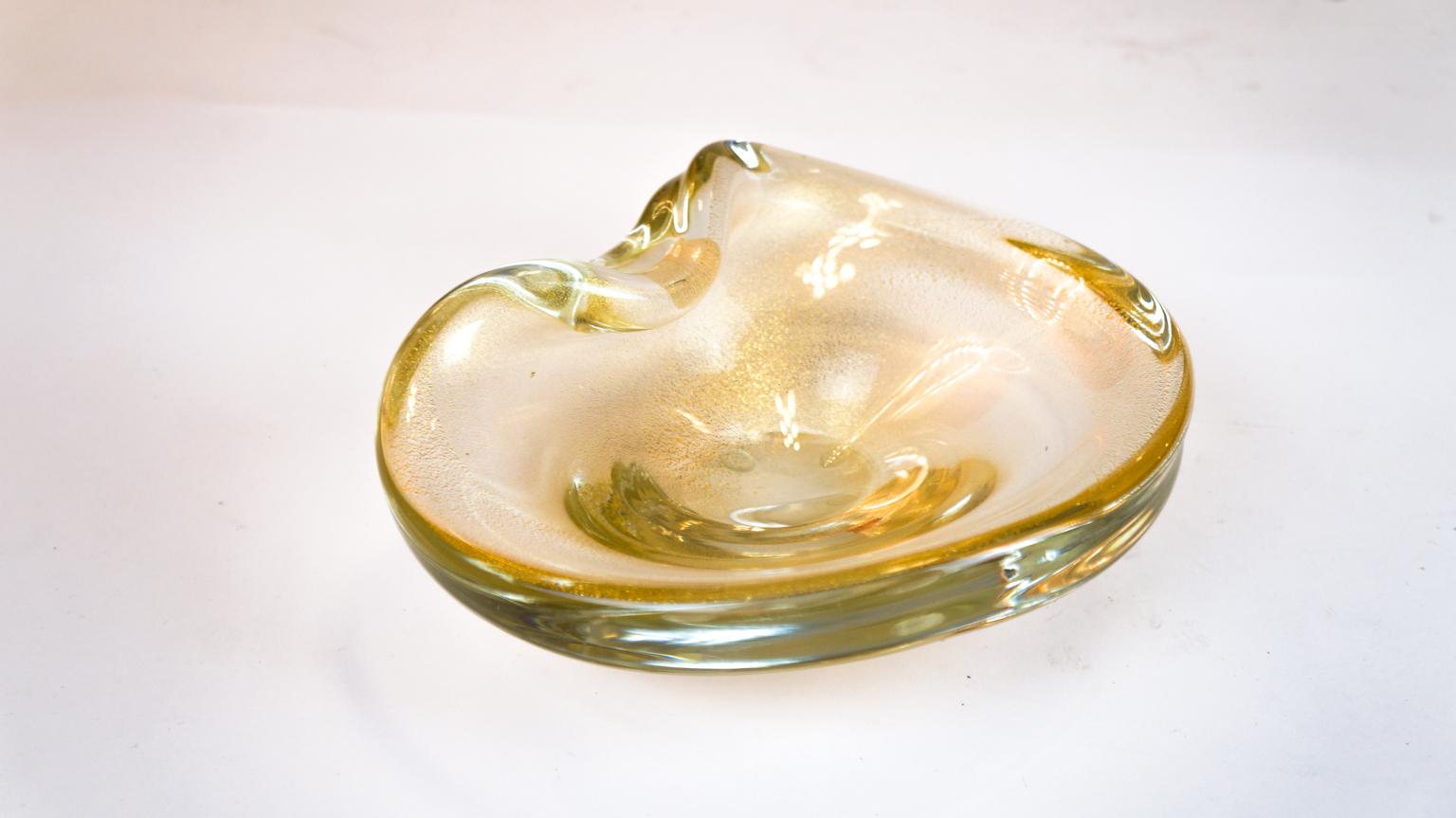 Alberto Donà Gold Murano Glass Bowl, 1980s 2
