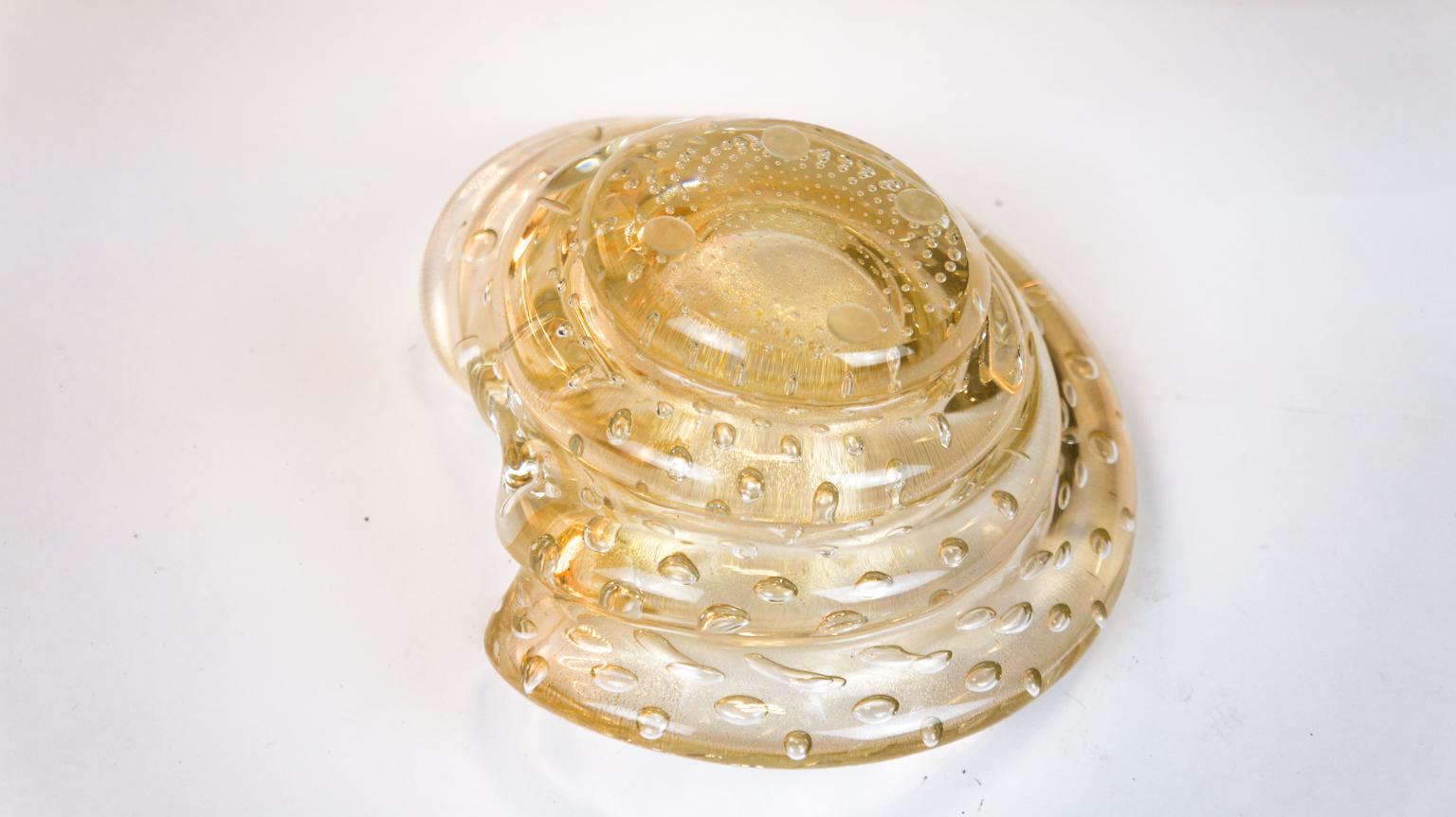 Alberto Donà Gold Murano Glass Bowl Balloton, 1980s 1