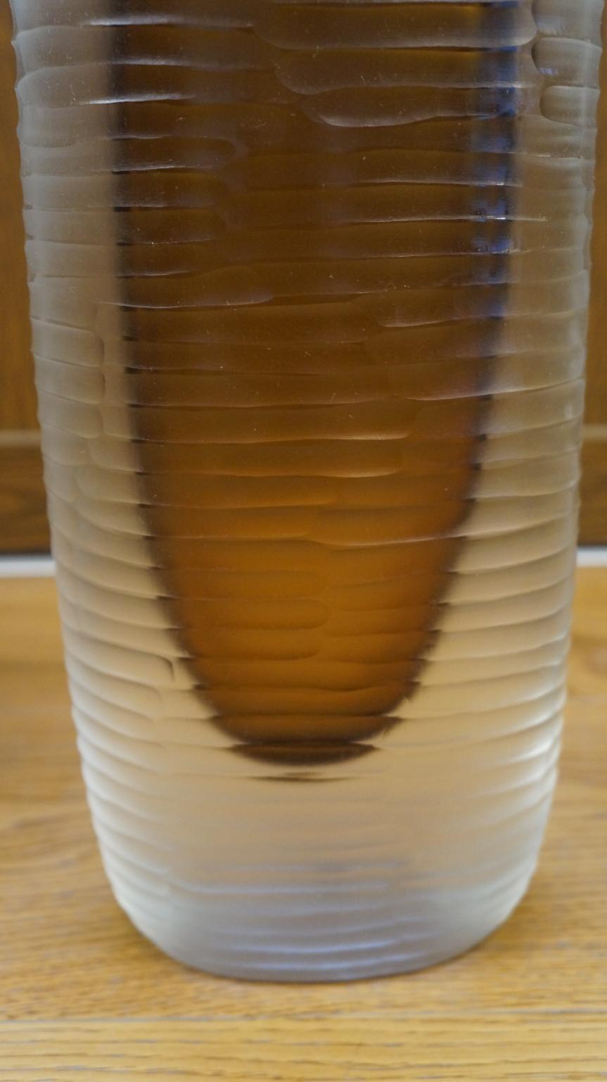 Alberto Donà Moderne Bernstein klare drei Molato-Muranoglas-Vasen aus der Mitte des Jahrhunderts 1992 im Angebot 3