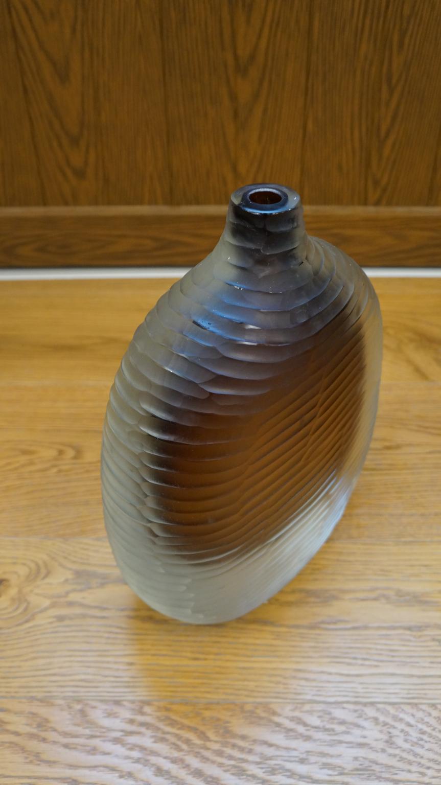 Alberto Donà - Trois vases en verre de Murano Molato transparent ambré, modernes du milieu du siècle dernier, 1992 en vente 6