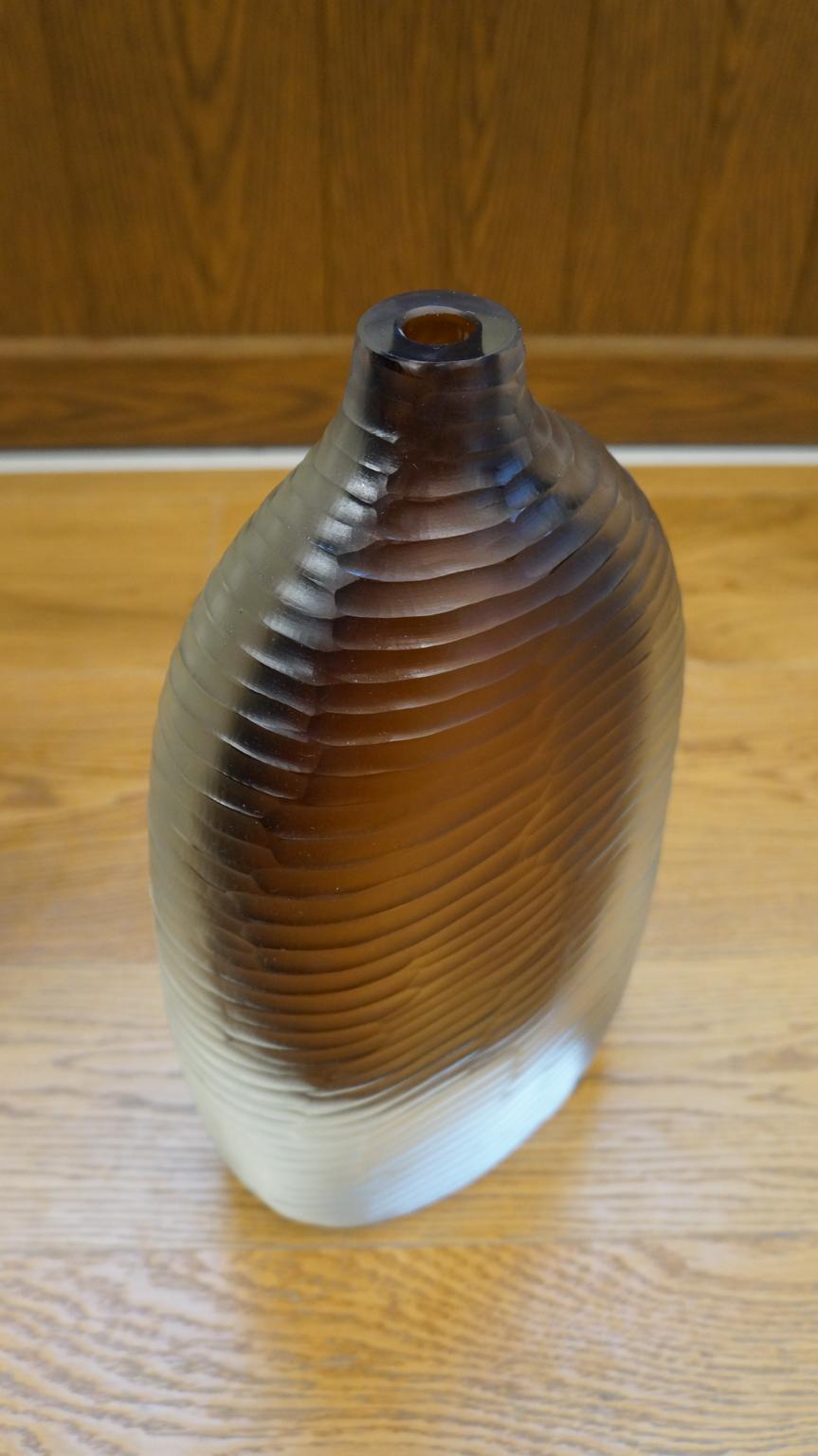 Alberto Donà Vasi in vetro di Murano ambra trasparente tre Molato, metà del secolo scorso 1992 in vendita 10