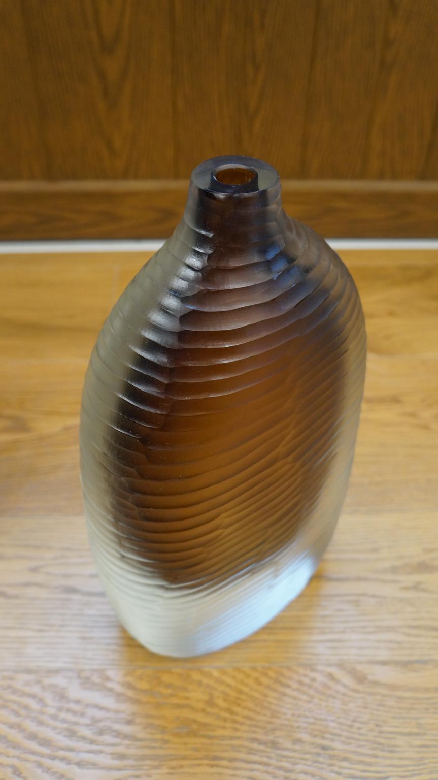 Alberto Donà - Trois vases en verre de Murano Molato transparent ambré, modernes du milieu du siècle dernier, 1992 en vente 10