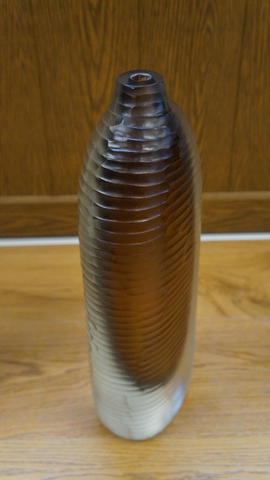 Alberto Donà Moderne Bernstein klare drei Molato-Muranoglas-Vasen aus der Mitte des Jahrhunderts 1992 (Glaskunst) im Angebot