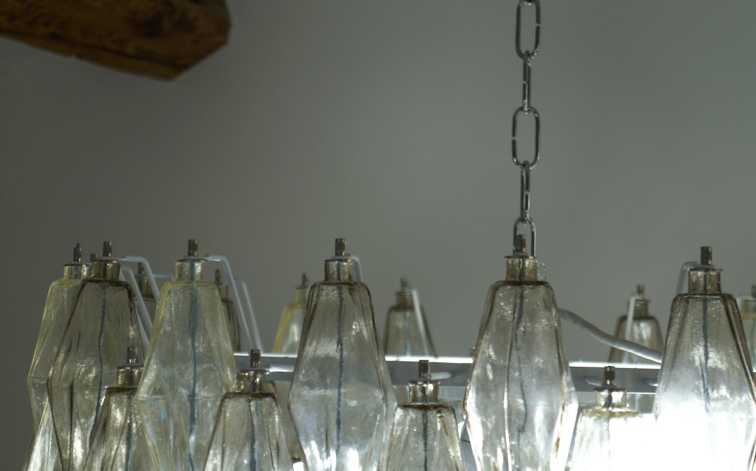 Alberto Donà Mid-Century Modern Amber Murano Glass Poliedri Chandelier, 1980s For Sale 8