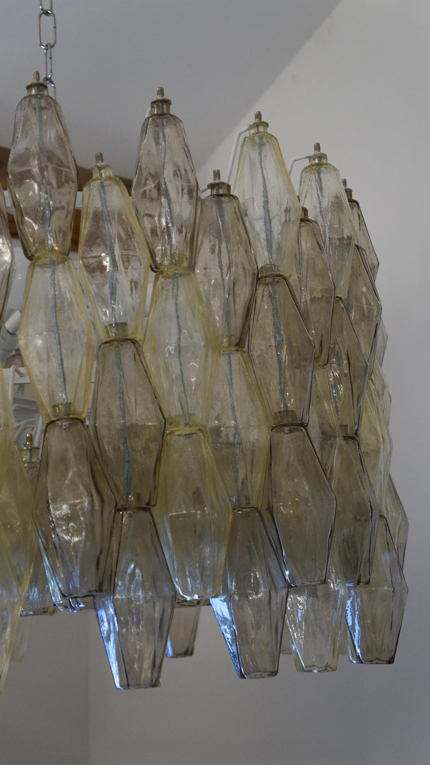 Alberto Donà Mid-Century Modern Amber Murano Glass Poliedri Chandelier, 1980s For Sale 13
