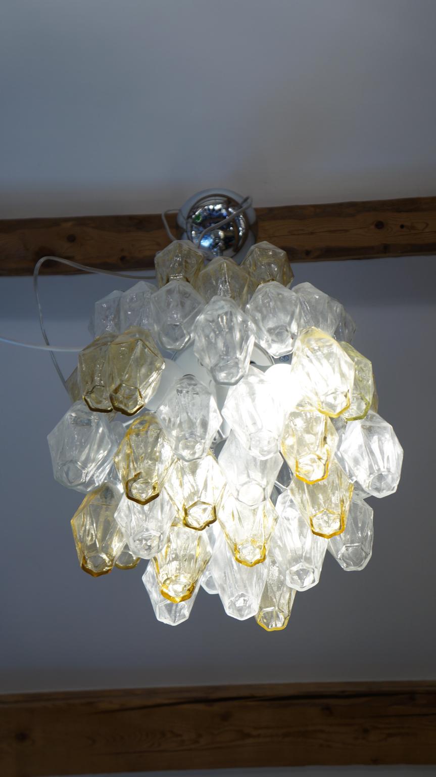 Alberto Donà Mid-Century Modern Amber Murano Glass Poliedri Chandelier, 1985 For Sale 7